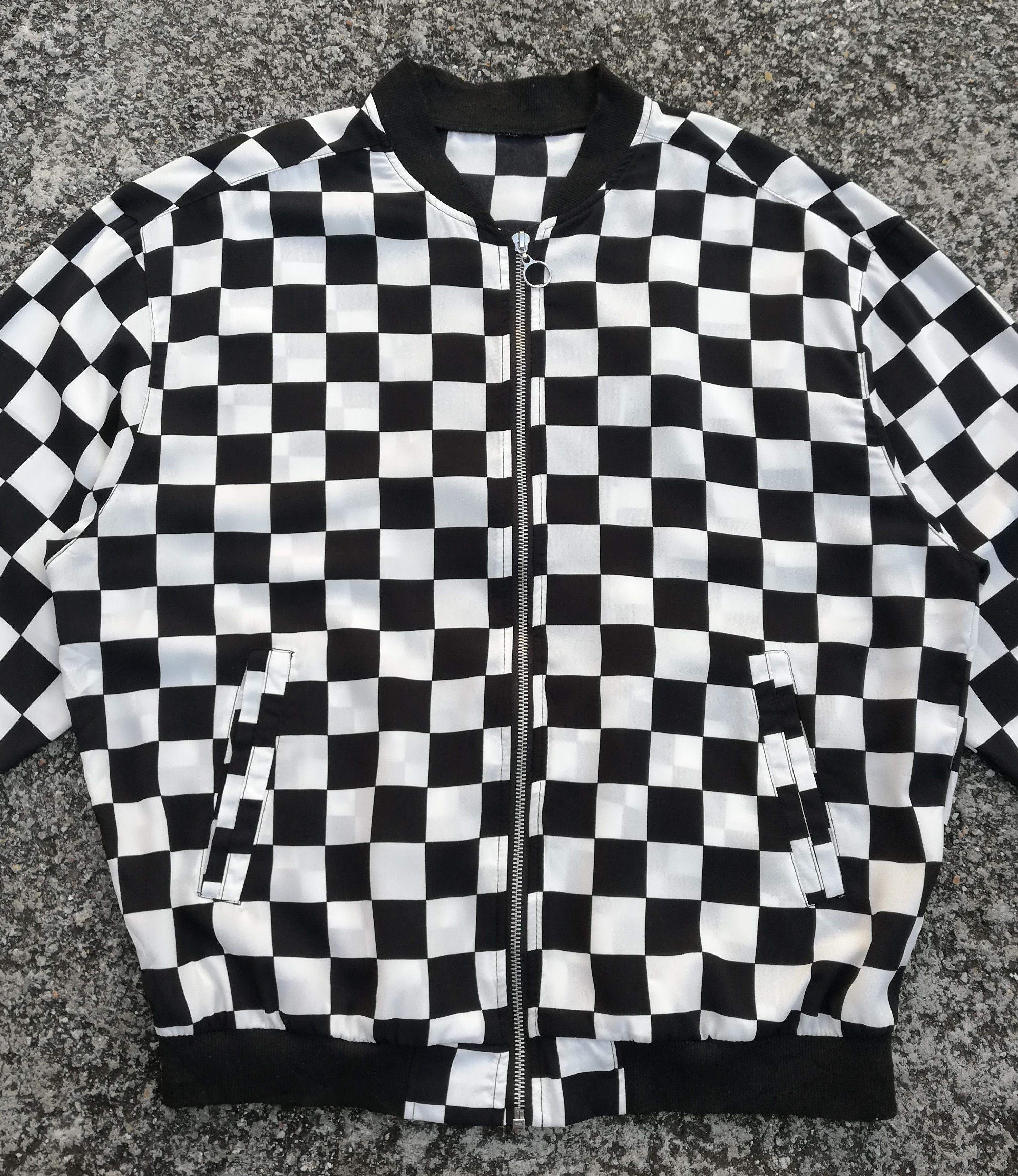 Art Comes First × Japanese Brand × Vintage 🔥Ragout Design Classic Checkered Bomber Zipper Jacket🔥 Size US M / EU 48-50 / 2 - 3 Thumbnail