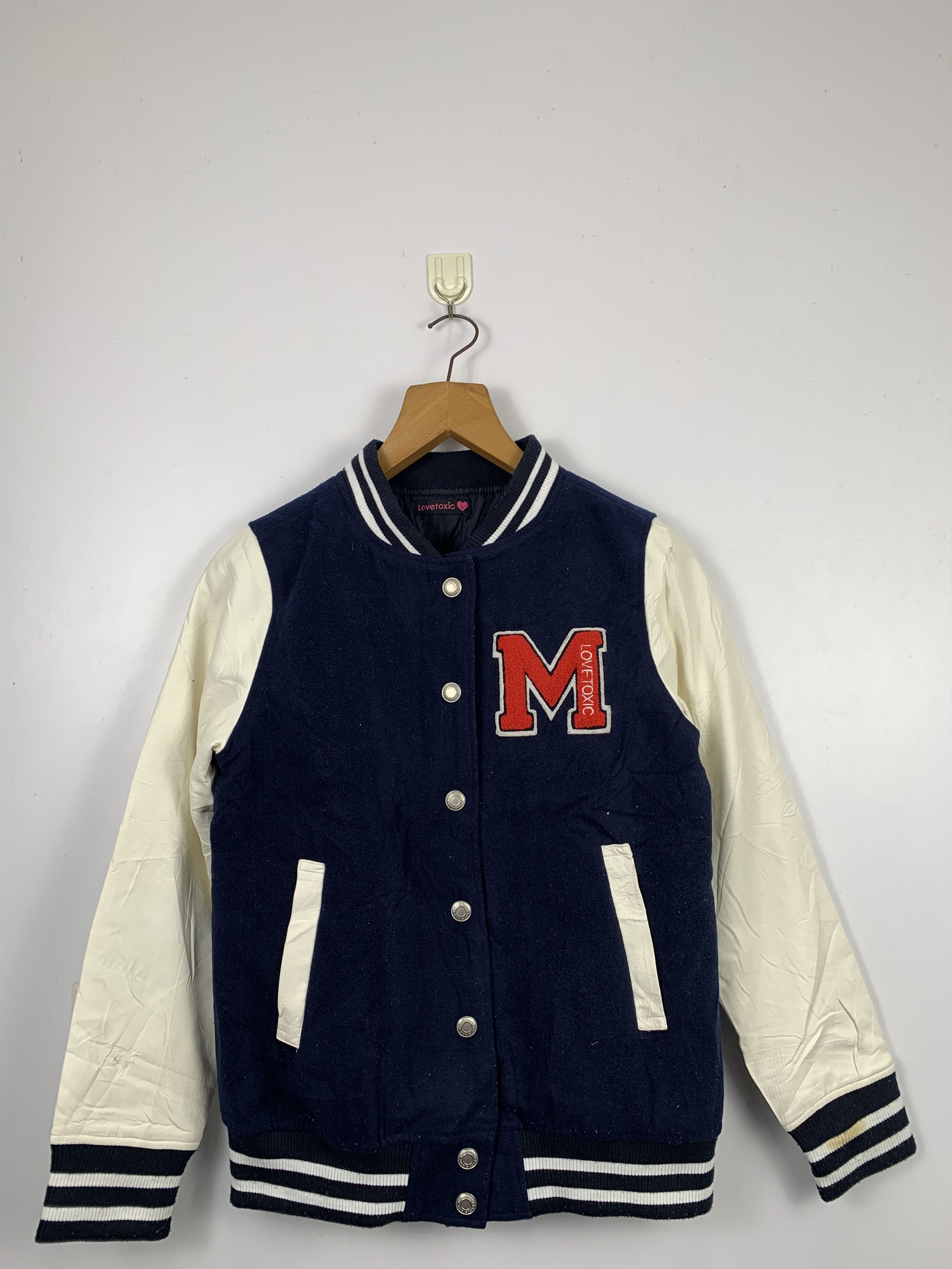 Vintage Lovetoxic Embroidery Varsity Jacket J0369