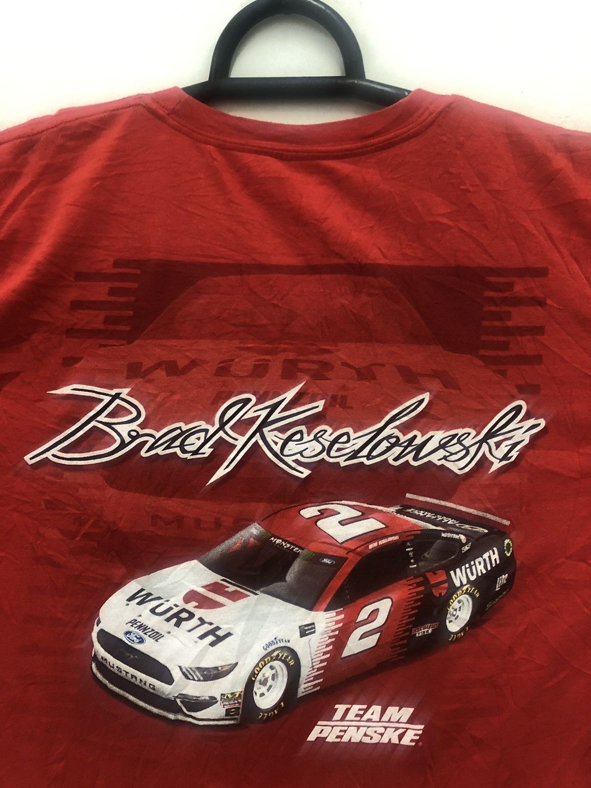 Daytona TEAM PENSKE Wurth Brad Keselowski Ford Mustang Nascar Tee Size US XL / EU 56 / 4 - 2 Thumbnail