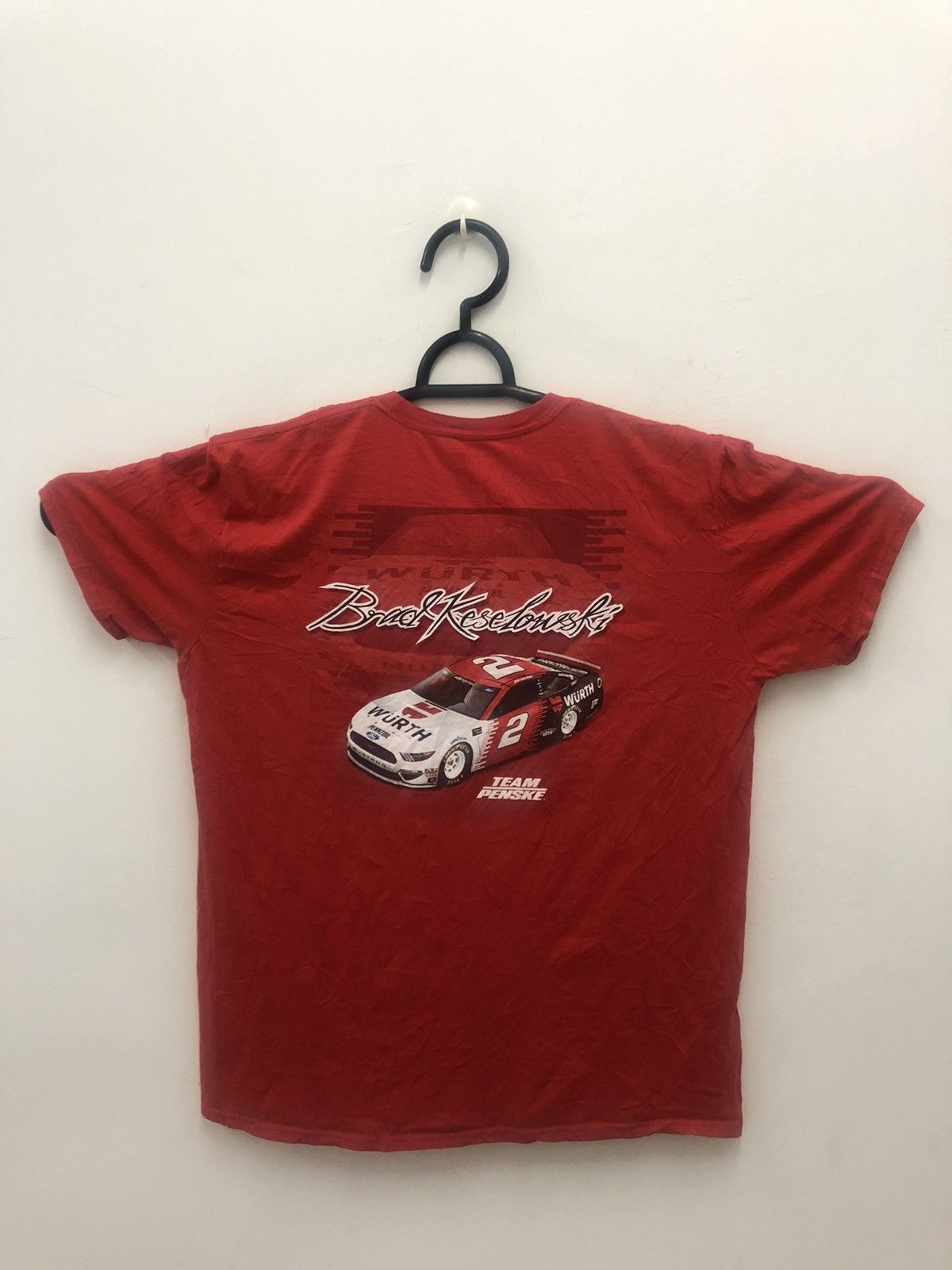 Daytona TEAM PENSKE Wurth Brad Keselowski Ford Mustang Nascar Tee Size US XL / EU 56 / 4 - 1 Thumbnail
