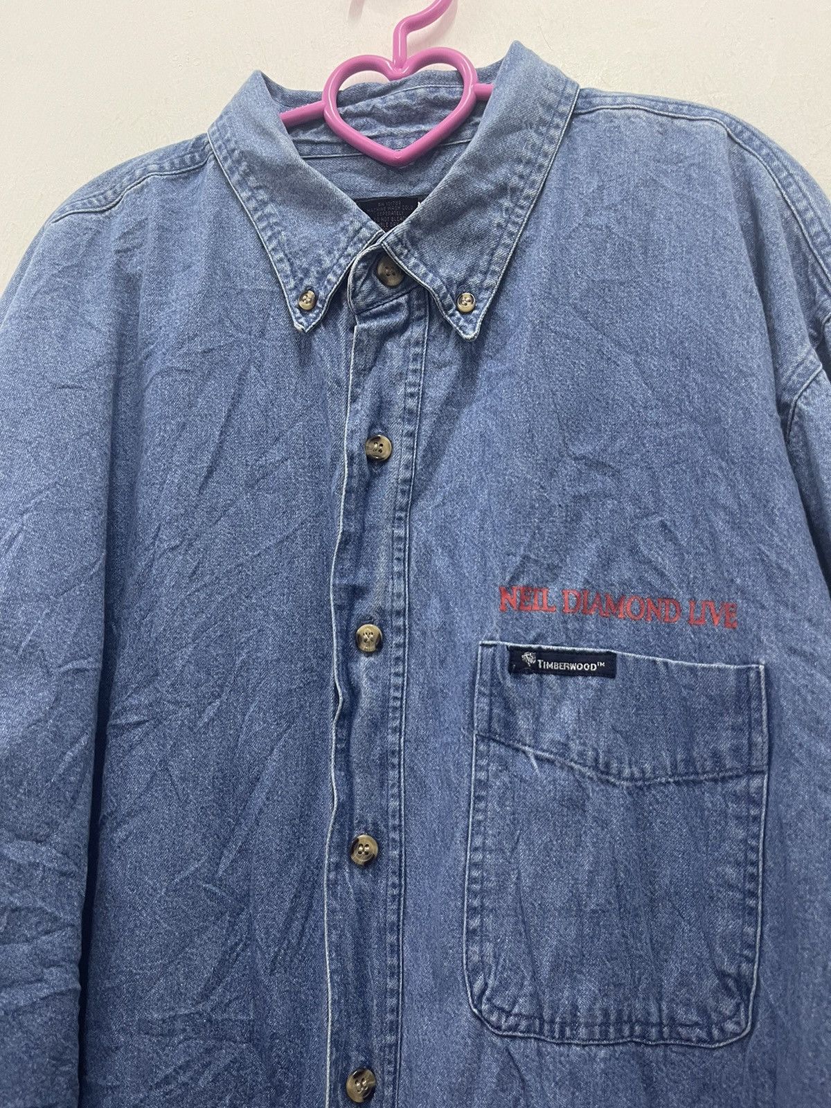 Band Tees Rare Vintage NEIL DIAMOND Live in Concert Button Up Denim Size US XL / EU 56 / 4 - 5 Thumbnail