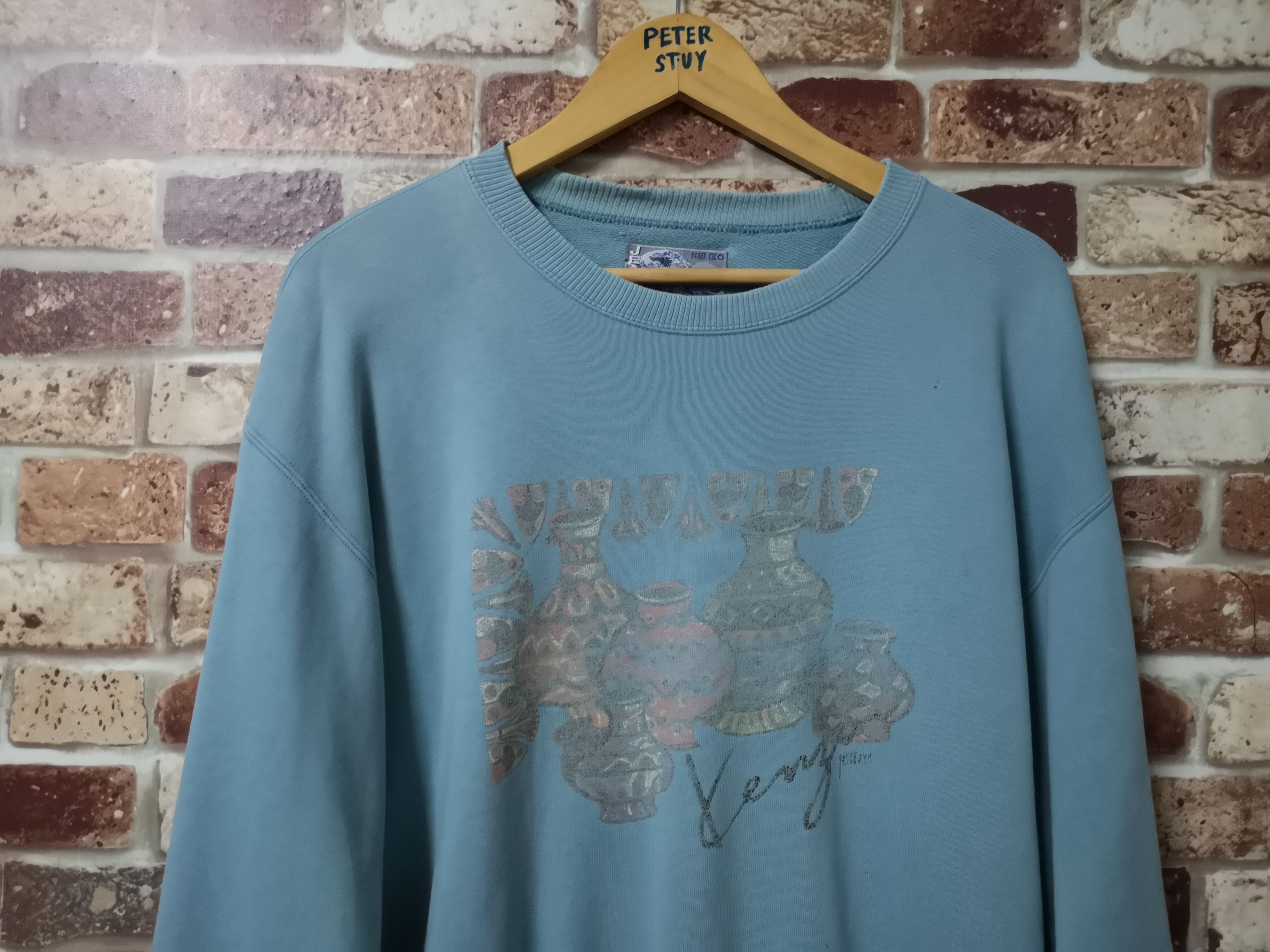 Kenzo × Vintage 🔥VINTAGE KENZO JEANS SWEATSHIRT BIG LOGO Size US L / EU 52-54 / 3 - 2 Thumbnail