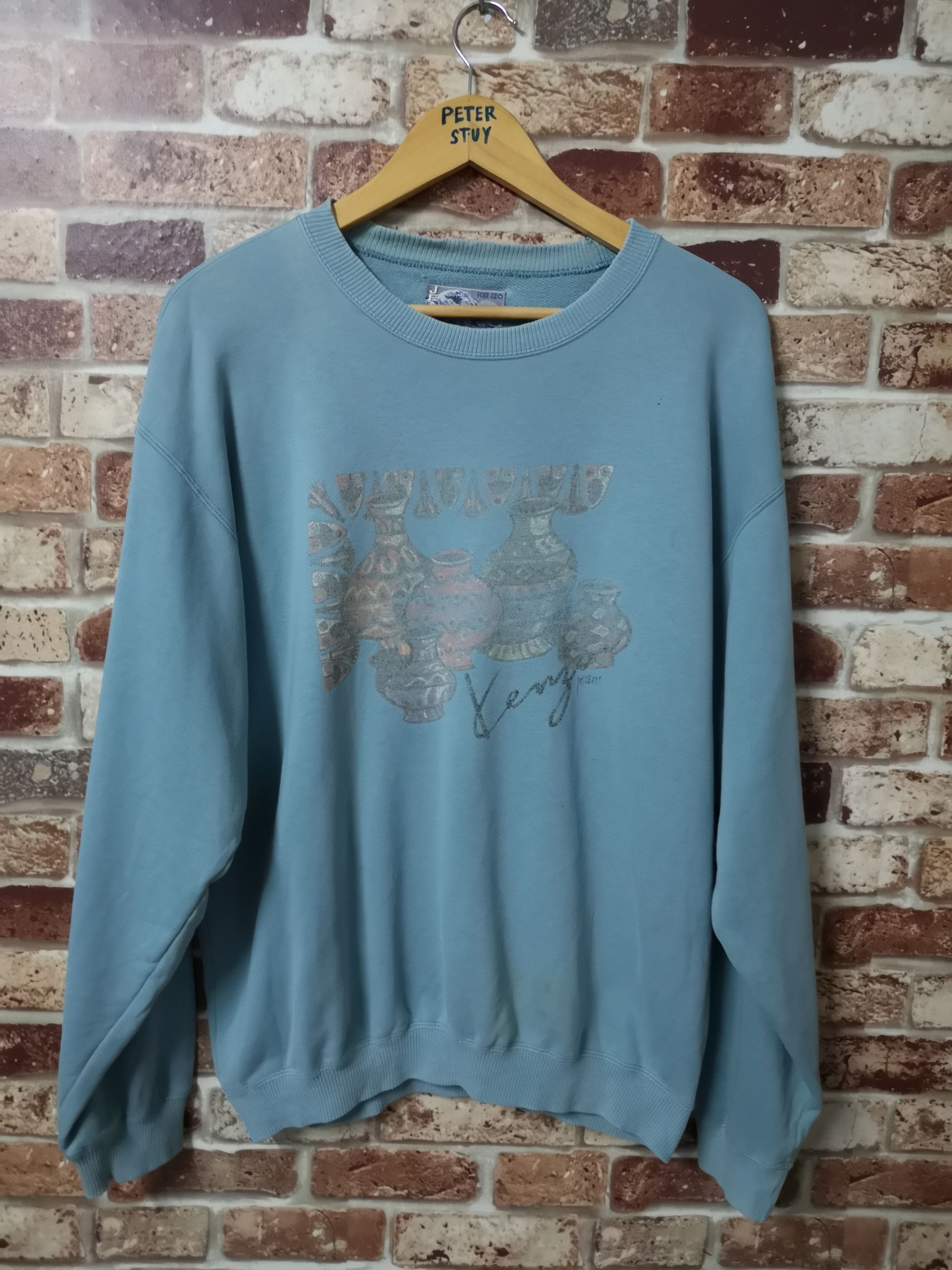 Kenzo × Vintage 🔥VINTAGE KENZO JEANS SWEATSHIRT BIG LOGO Size US L / EU 52-54 / 3 - 1 Thumbnail
