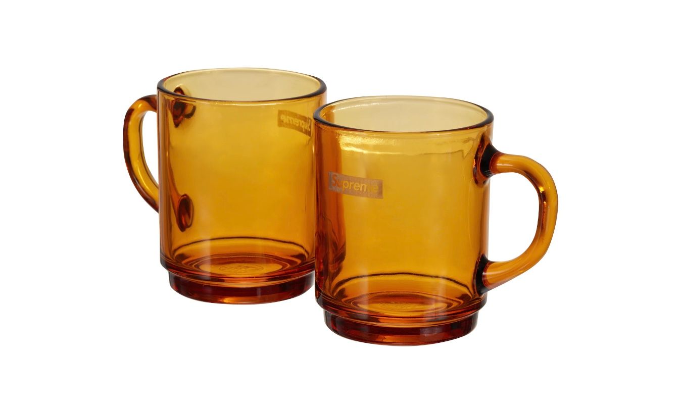 Pre-owned Hype X Supreme Duralex Glass Mugs (set Of 6) In Amber In Amber Brown