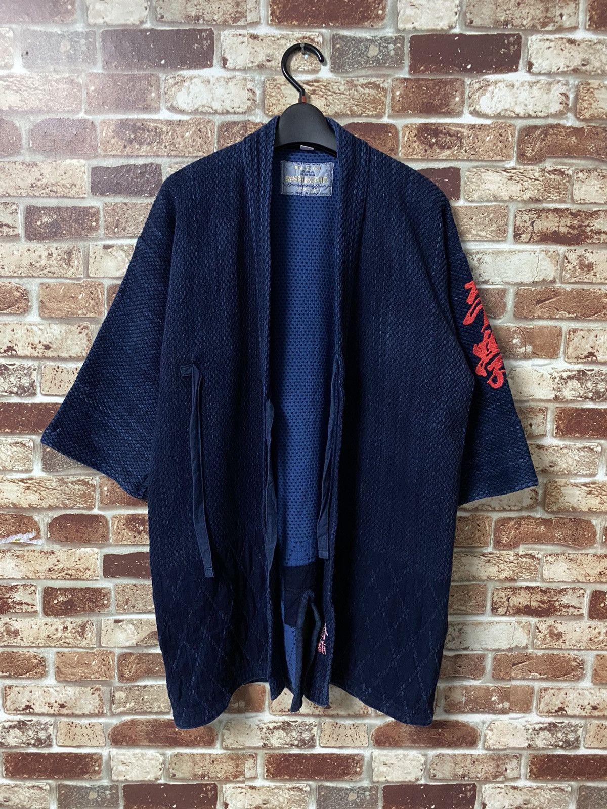 image of Antique Indigo Kendo Sashiko Swordman Jacket in Blue Marine Indigo, Men's (Size Medium)