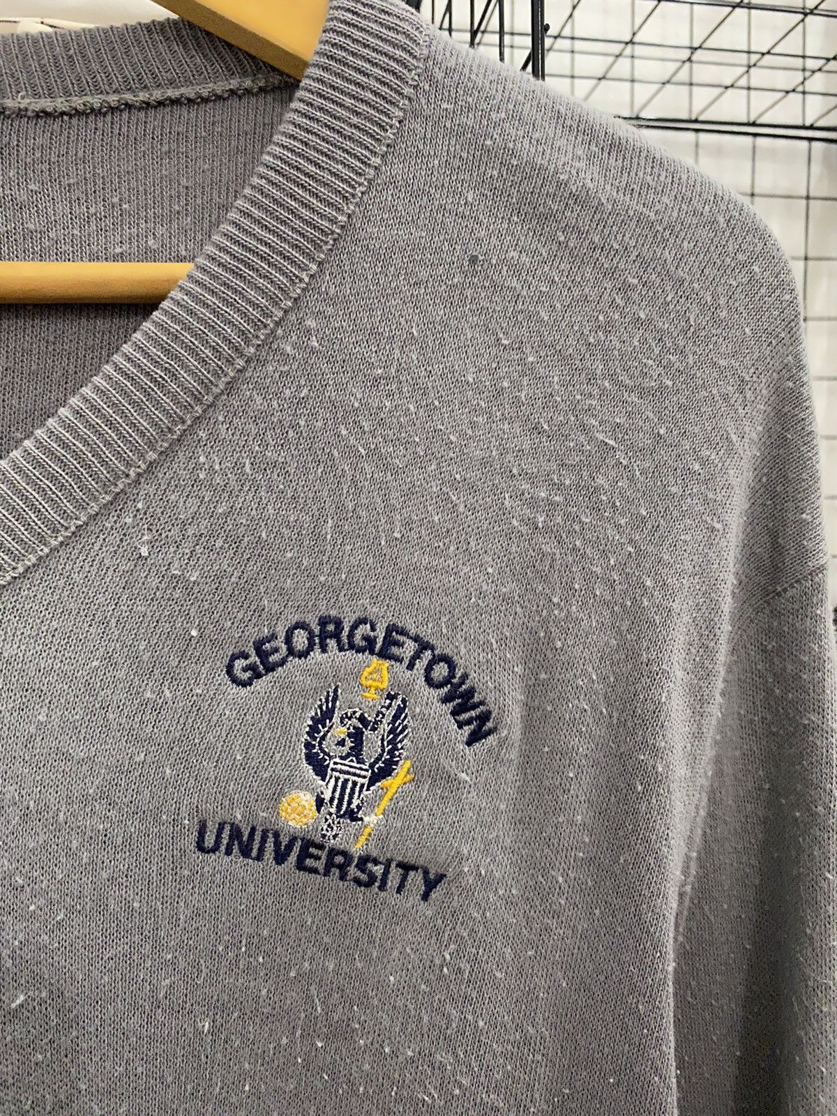 Velva Sheen × Vintage Vintage Georgetown University knitwear Sweater Size US L / EU 52-54 / 3 - 3 Thumbnail