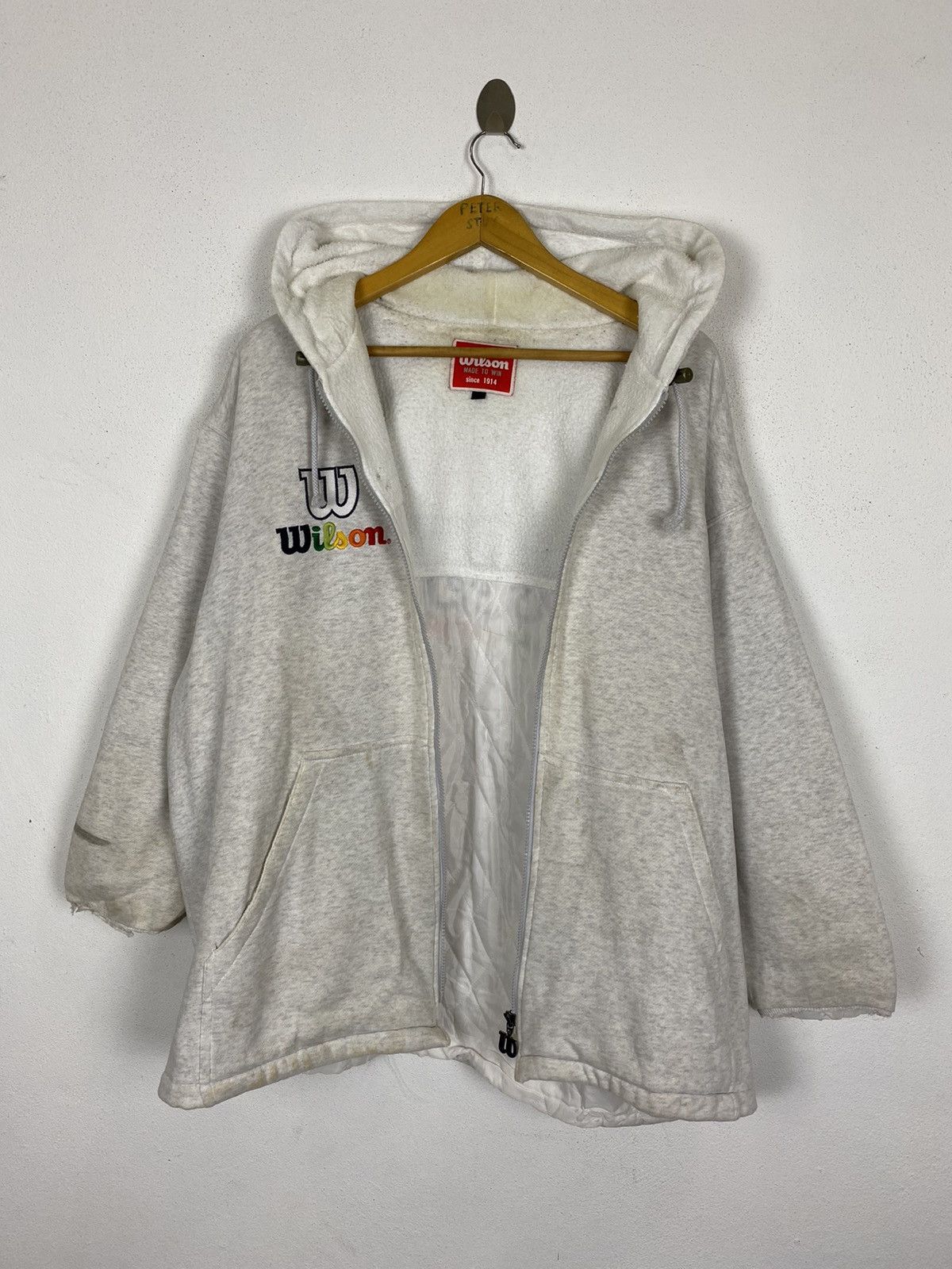 Vintage × Wilson GK147 VINTAGE WILSON EMBROIDED BIG LOGO HODDIES Size US XL / EU 56 / 4 - 9 Thumbnail