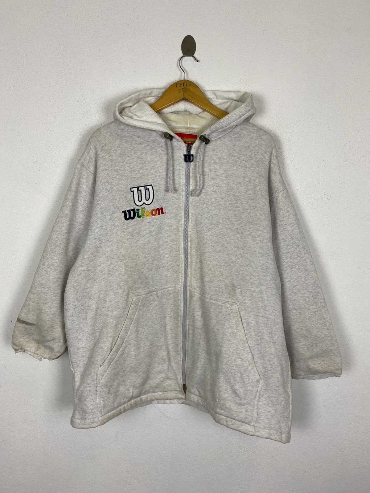 Vintage × Wilson GK147 VINTAGE WILSON EMBROIDED BIG LOGO HODDIES Size US XL / EU 56 / 4 - 3 Thumbnail