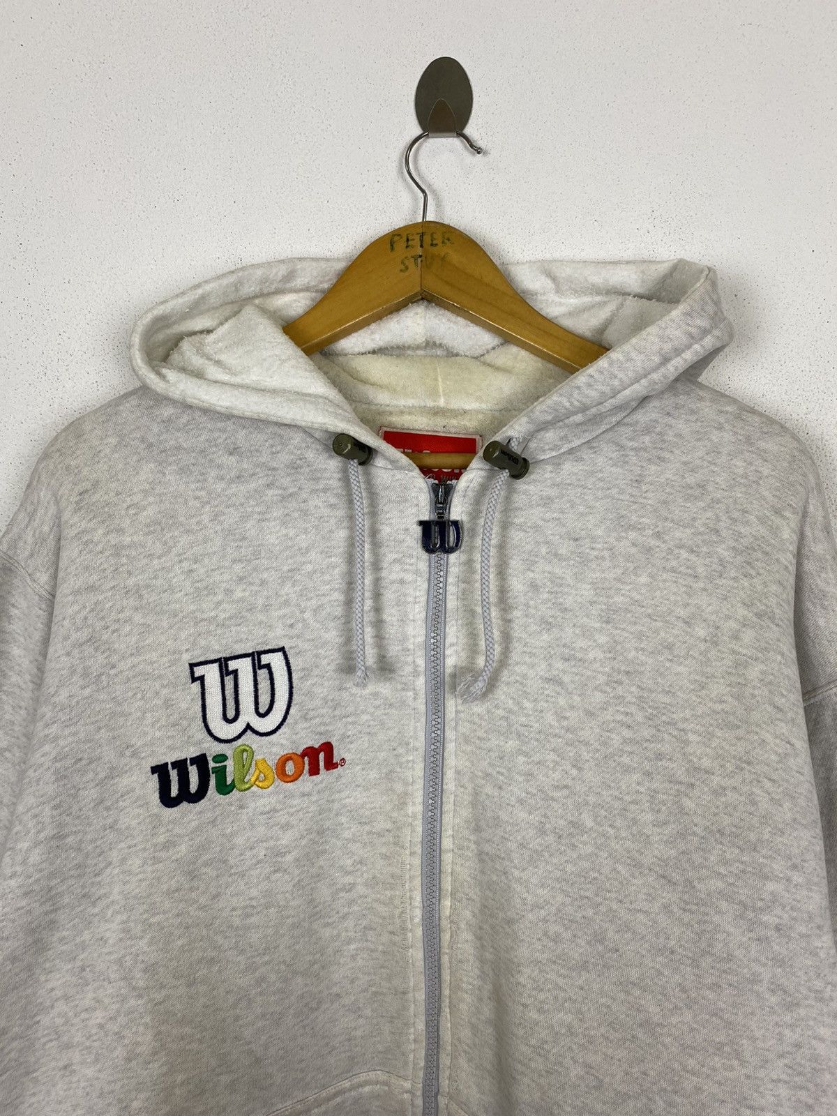Vintage × Wilson GK147 VINTAGE WILSON EMBROIDED BIG LOGO HODDIES Size US XL / EU 56 / 4 - 5 Thumbnail