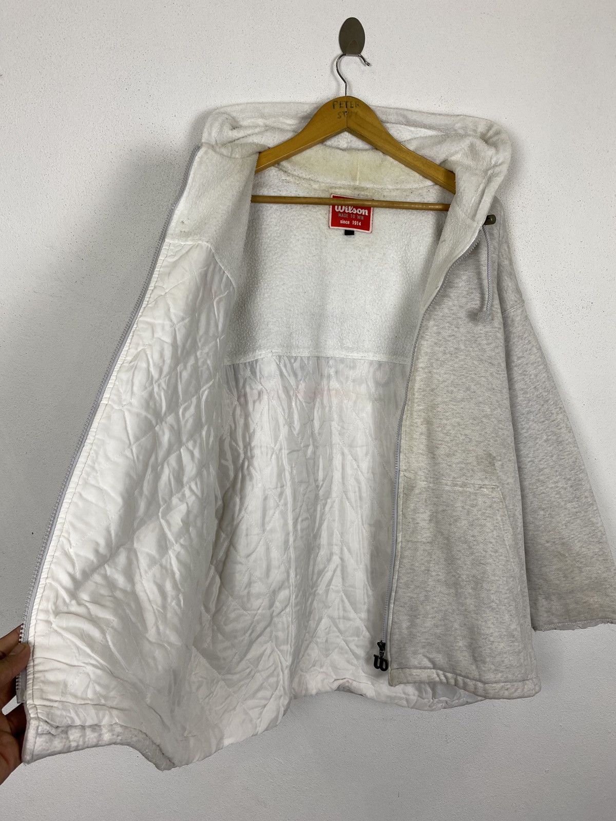 Vintage × Wilson GK147 VINTAGE WILSON EMBROIDED BIG LOGO HODDIES Size US XL / EU 56 / 4 - 10 Thumbnail