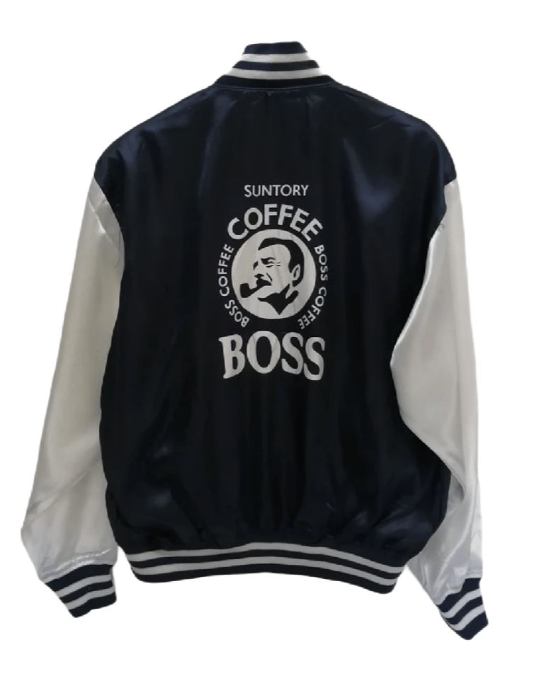 Mizuno SUNTORY COFFEE BOSS ジャケット XL Suntory BOSS Coffee Varsity Bomber Jacket Snap Button Wool