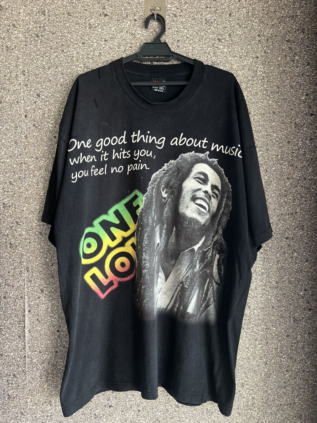 Image of Band Tees x Vintage Bob Marley One Love Ft30 in Black, Men's (Size 2XL)