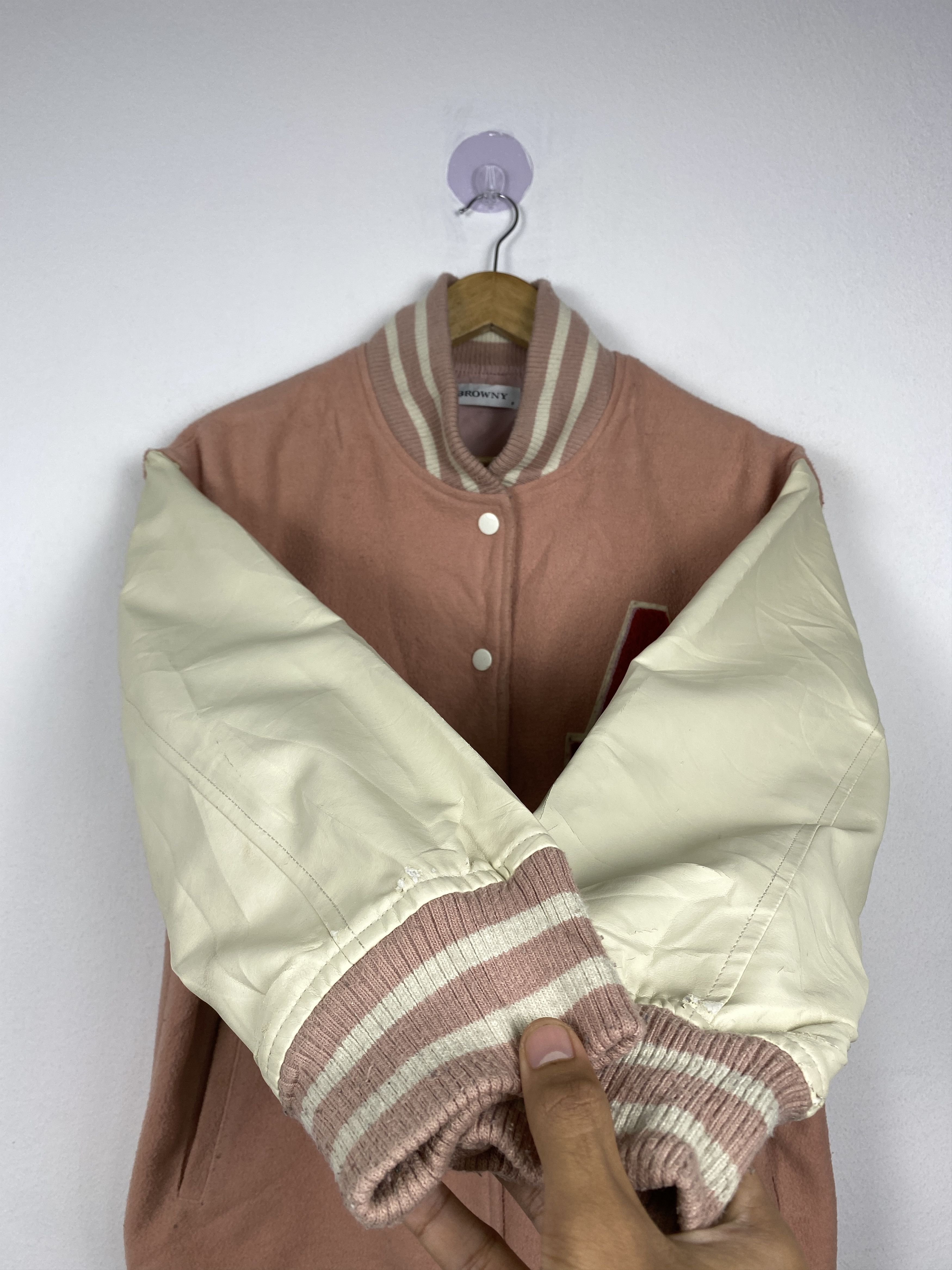 Japanese Brand Vintage BROWNY Button Up Varsity Jacket J1182 Size 3XL / US 20-22 - 6 Thumbnail