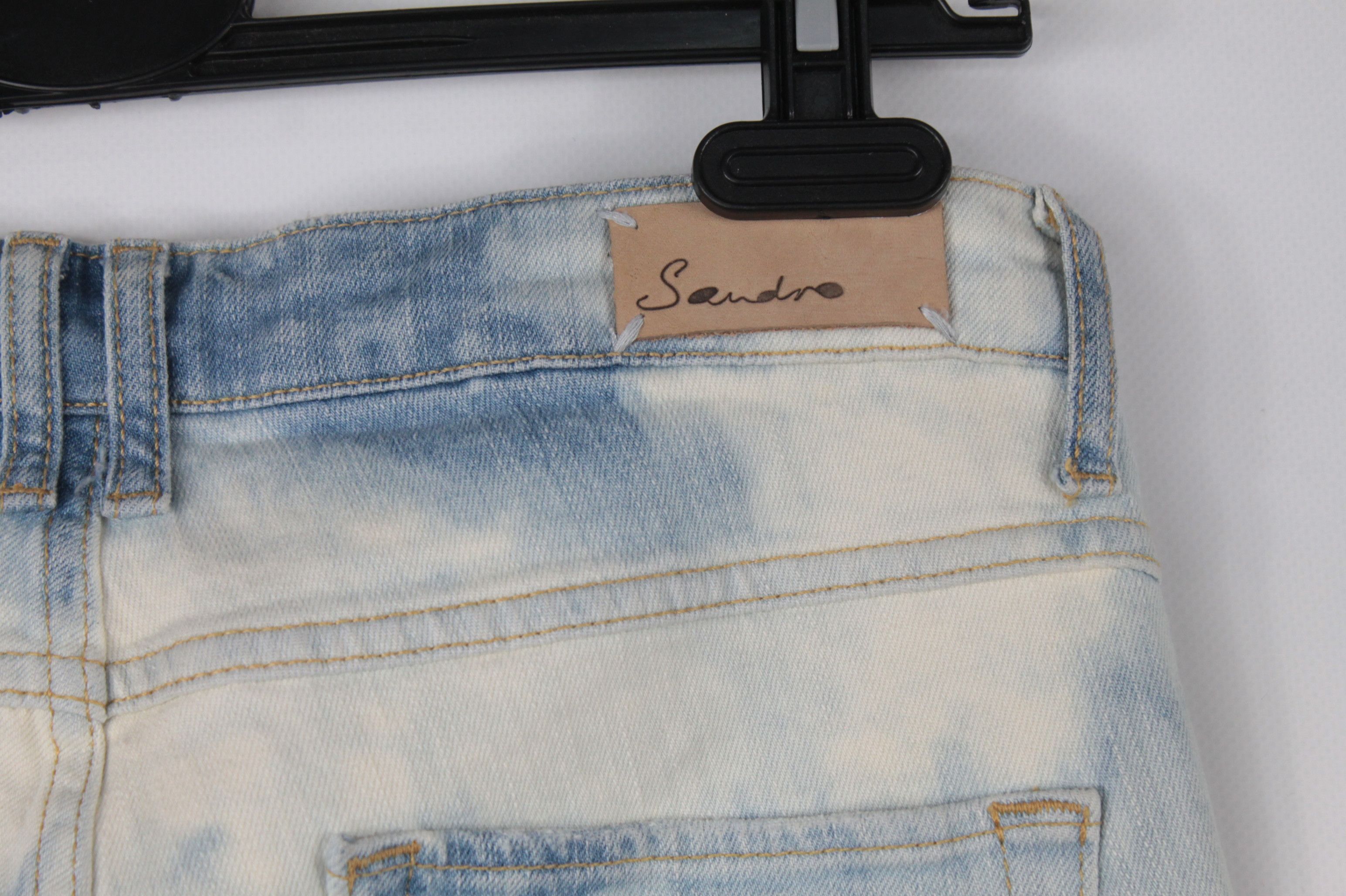 Designer × Sandro Sandro Paris Slim Fit Mid Rise Wash Denim Women's Jeans Size 26" / US 2 / IT 38 - 7 Thumbnail