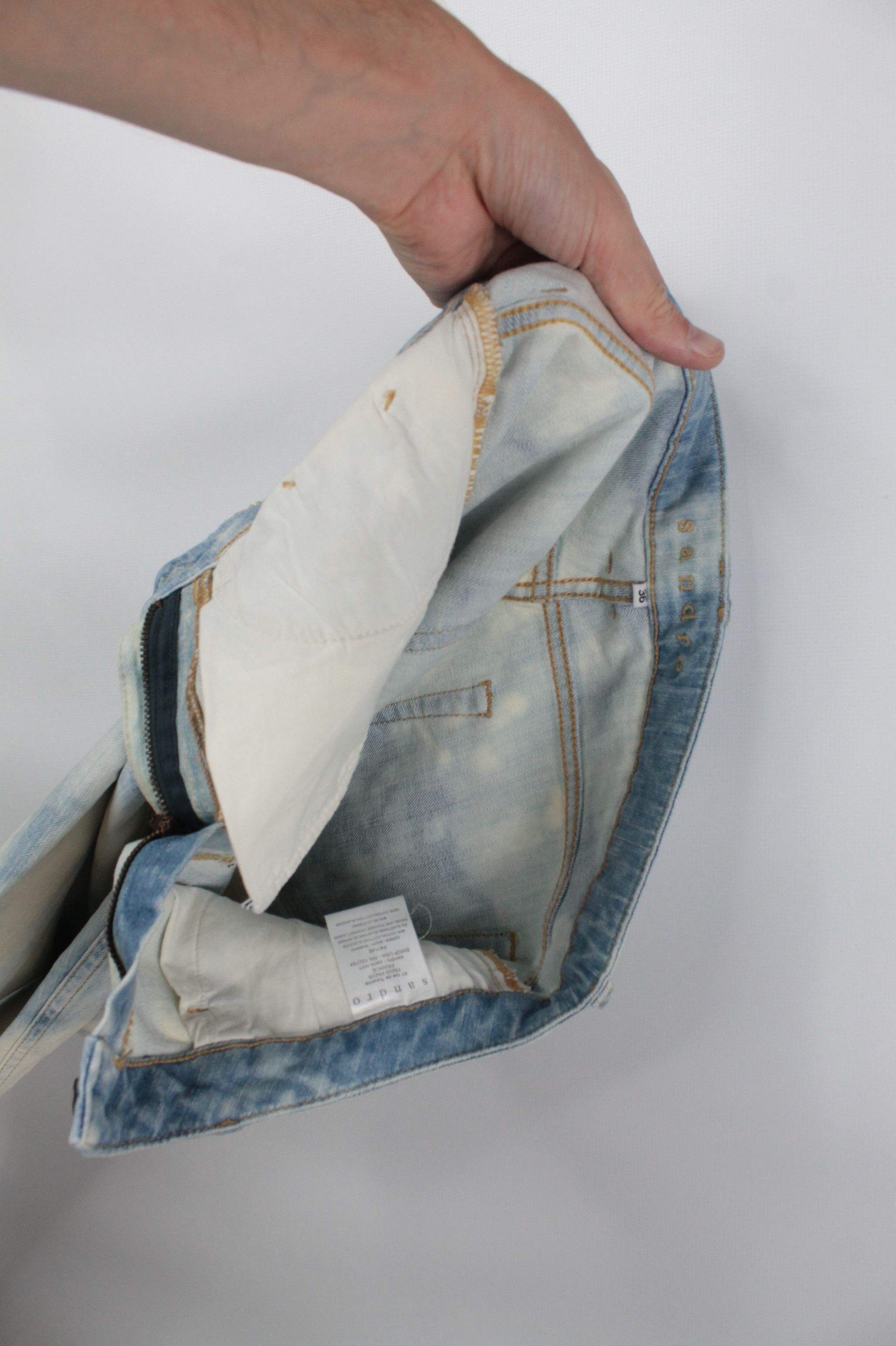 Designer × Sandro Sandro Paris Slim Fit Mid Rise Wash Denim Women's Jeans Size 26" / US 2 / IT 38 - 10 Thumbnail