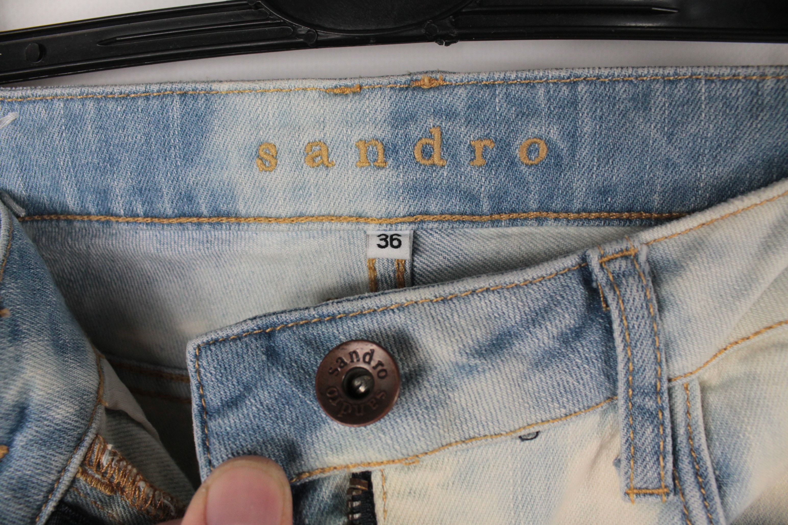 Designer × Sandro Sandro Paris Slim Fit Mid Rise Wash Denim Women's Jeans Size 26" / US 2 / IT 38 - 4 Thumbnail