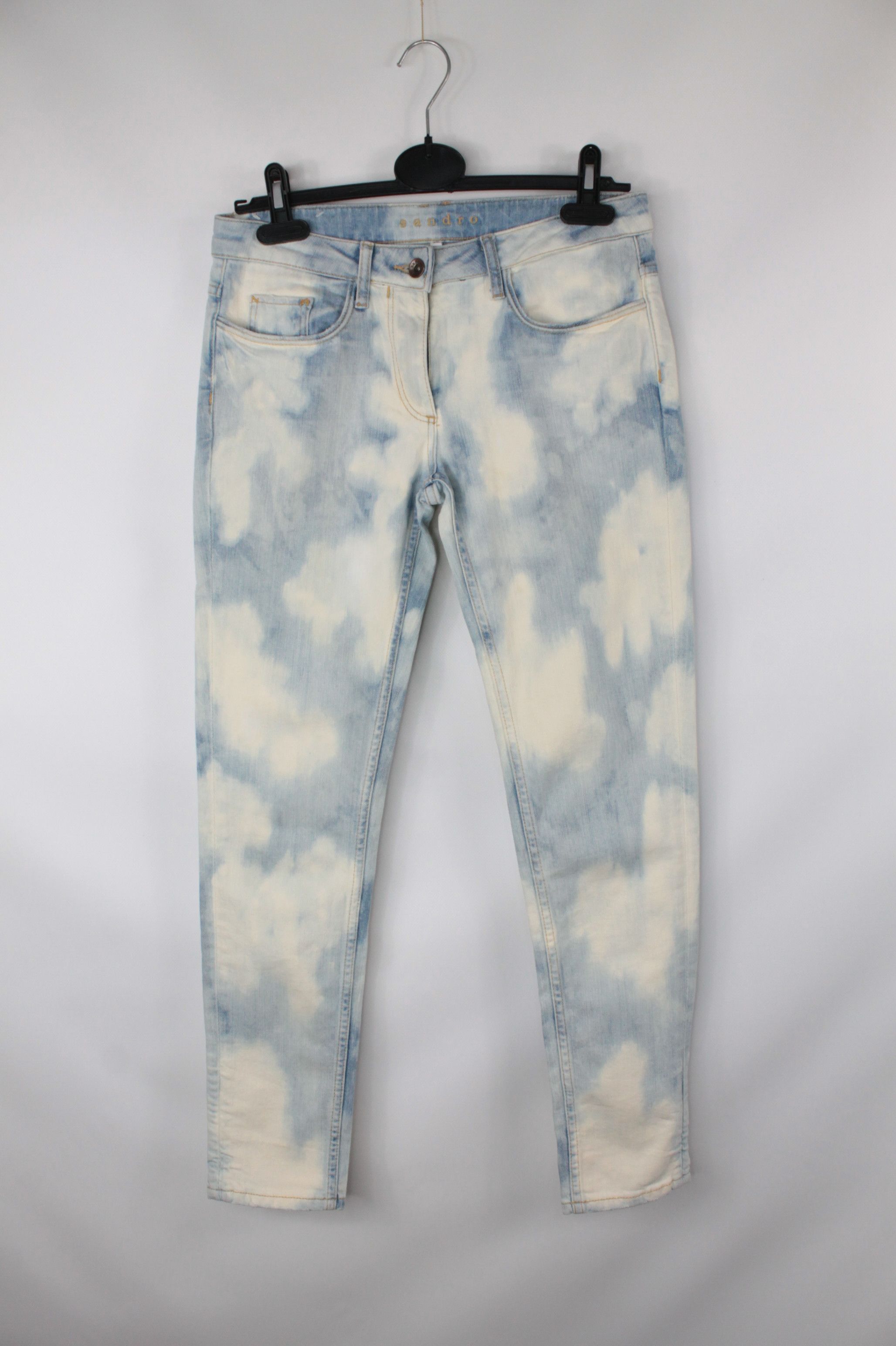 Designer × Sandro Sandro Paris Slim Fit Mid Rise Wash Denim Women's Jeans Size 26" / US 2 / IT 38 - 1 Thumbnail