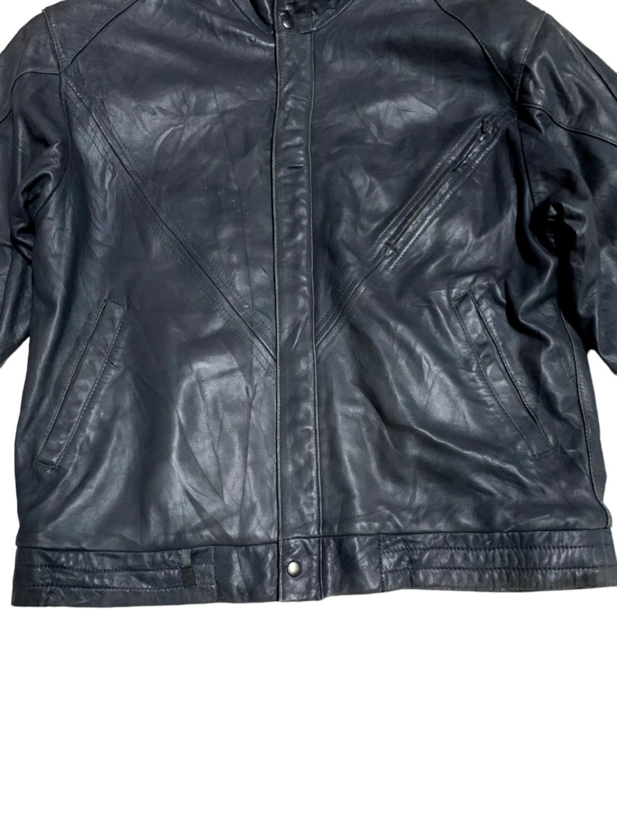 Other Vintage Paul Kehl Zurich (PKZ) Biker Leather Jacket Size US M / EU 48-50 / 2 - 6 Thumbnail