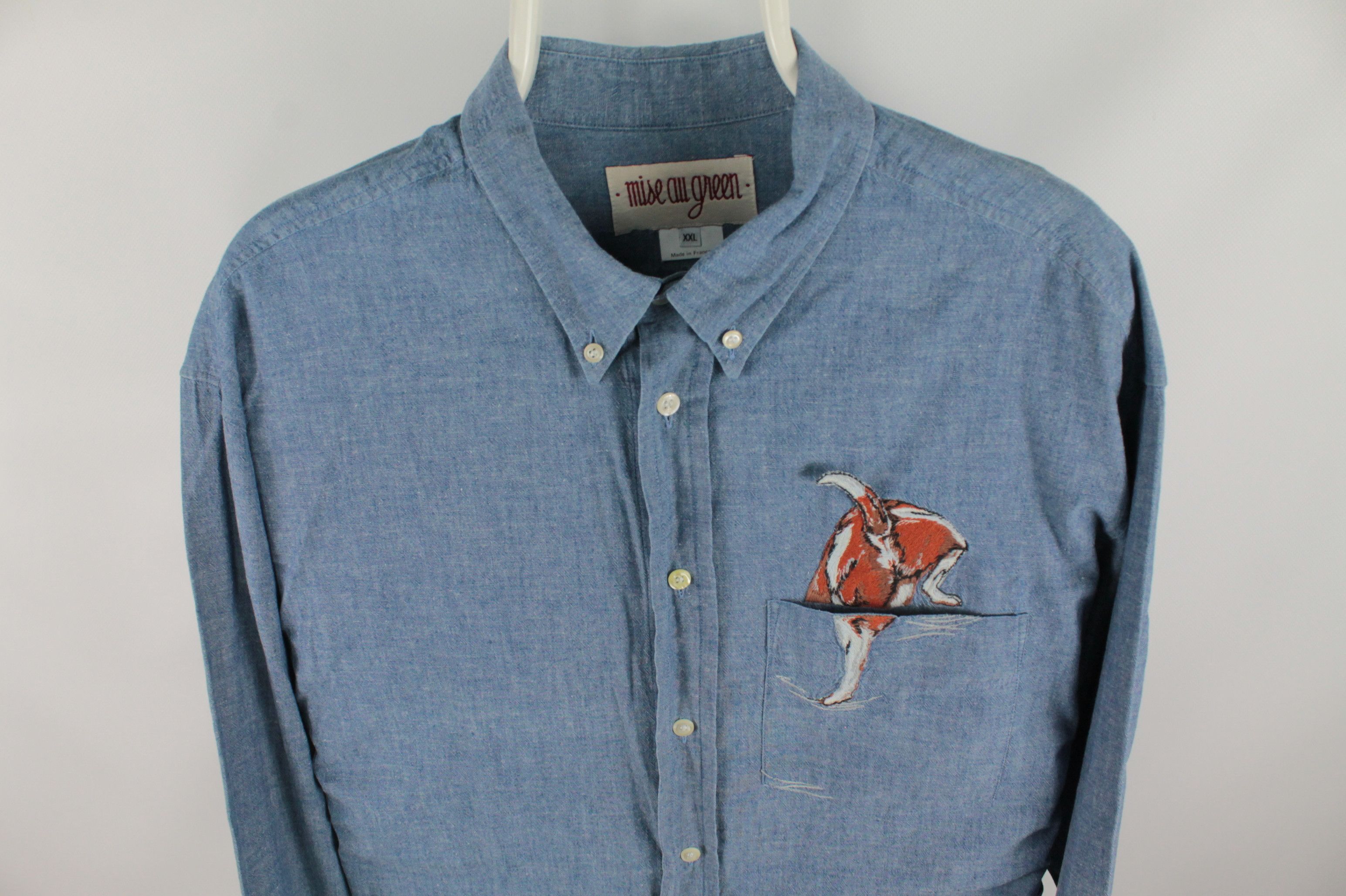 Designer × Vintage 90s Vintage Mise Au Green Long Sleeve Shirt Made in France Size US XXL / EU 58 / 5 - 2 Thumbnail