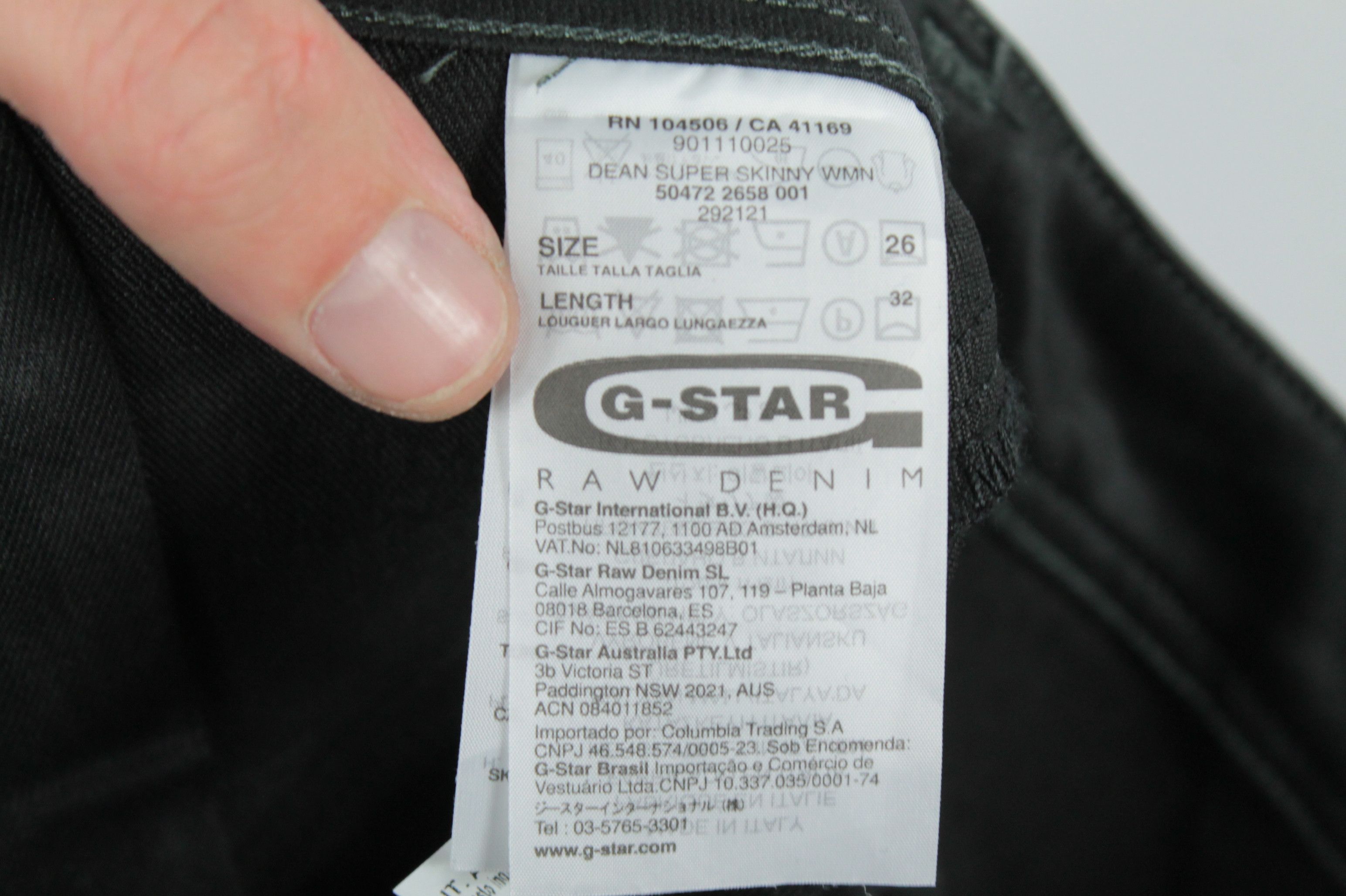G-Star G-Star RAW Dean Black Coated Denim Biker Super Skinny Jeans Size 26" / US 2 / IT 38 - 9 Thumbnail