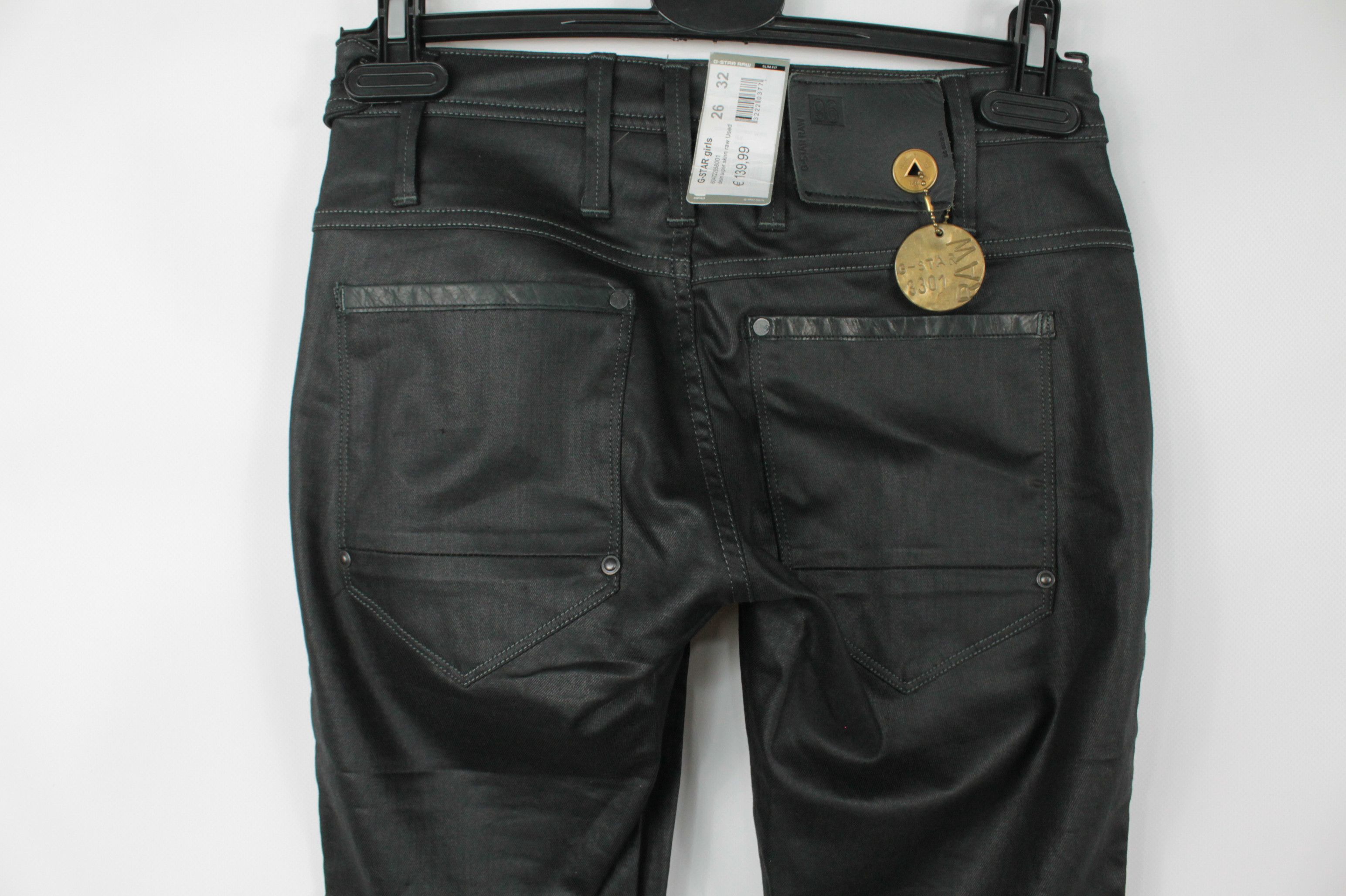 G-Star G-Star RAW Dean Black Coated Denim Biker Super Skinny Jeans Size 26" / US 2 / IT 38 - 7 Thumbnail