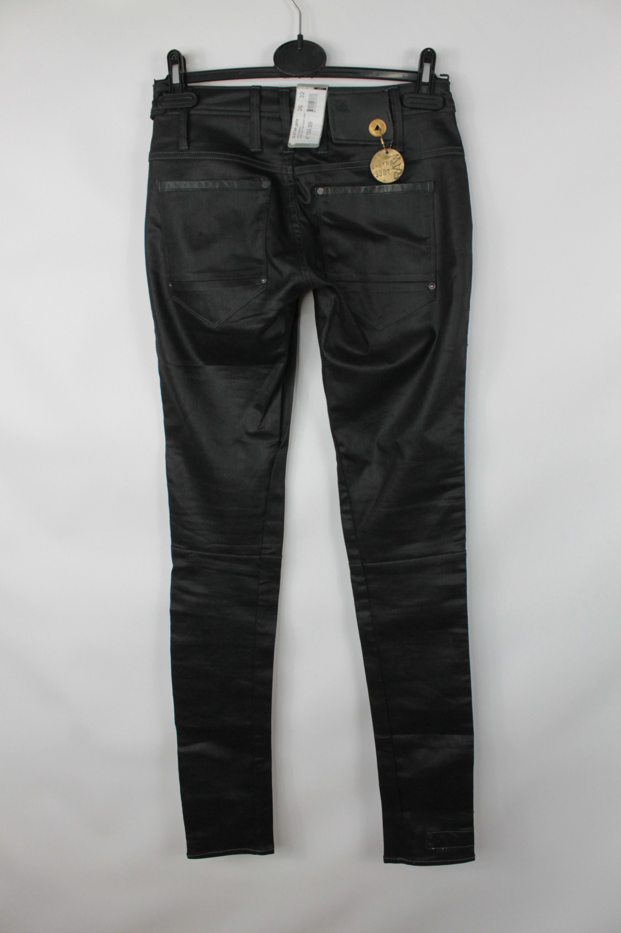 G-Star G-Star RAW Dean Black Coated Denim Biker Super Skinny Jeans Size 26" / US 2 / IT 38 - 6 Thumbnail