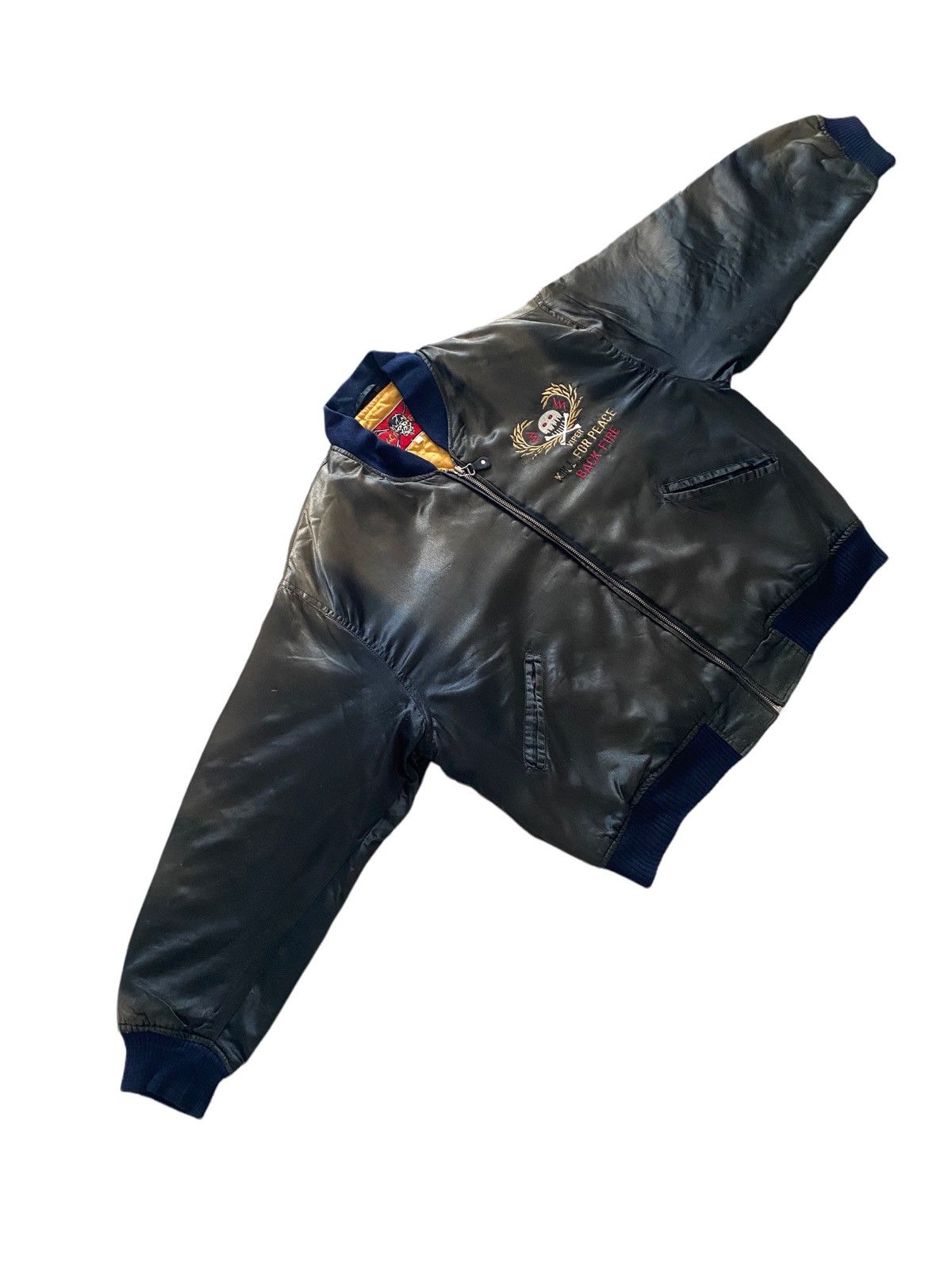 Vintage 💥Movie Kill For Peace "Back Fire"MA-1 Bomber Jacket Size US M / EU 48-50 / 2 - 16 Thumbnail