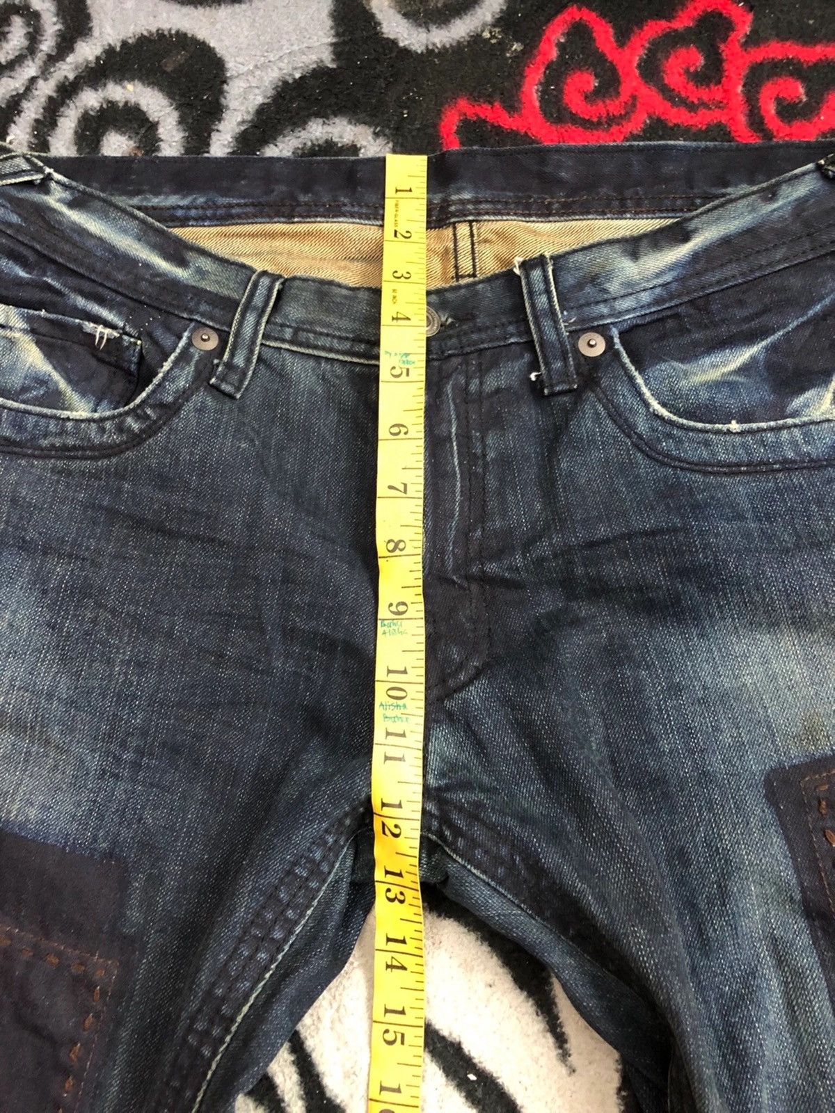 Designer × Japanese Brand × Vintage Difference Rupert Japanese Patchwork Indigo Sashiko Jeans Size US 34 / EU 50 - 13 Thumbnail
