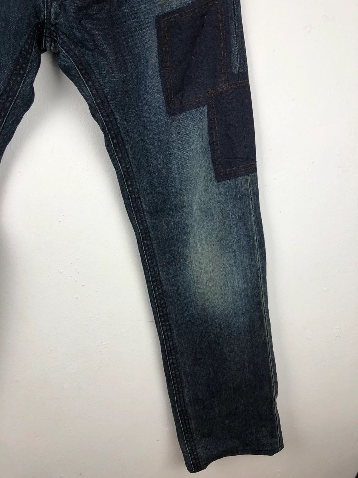 Designer × Japanese Brand × Vintage Difference Rupert Japanese Patchwork Indigo Sashiko Jeans Size US 34 / EU 50 - 4 Thumbnail