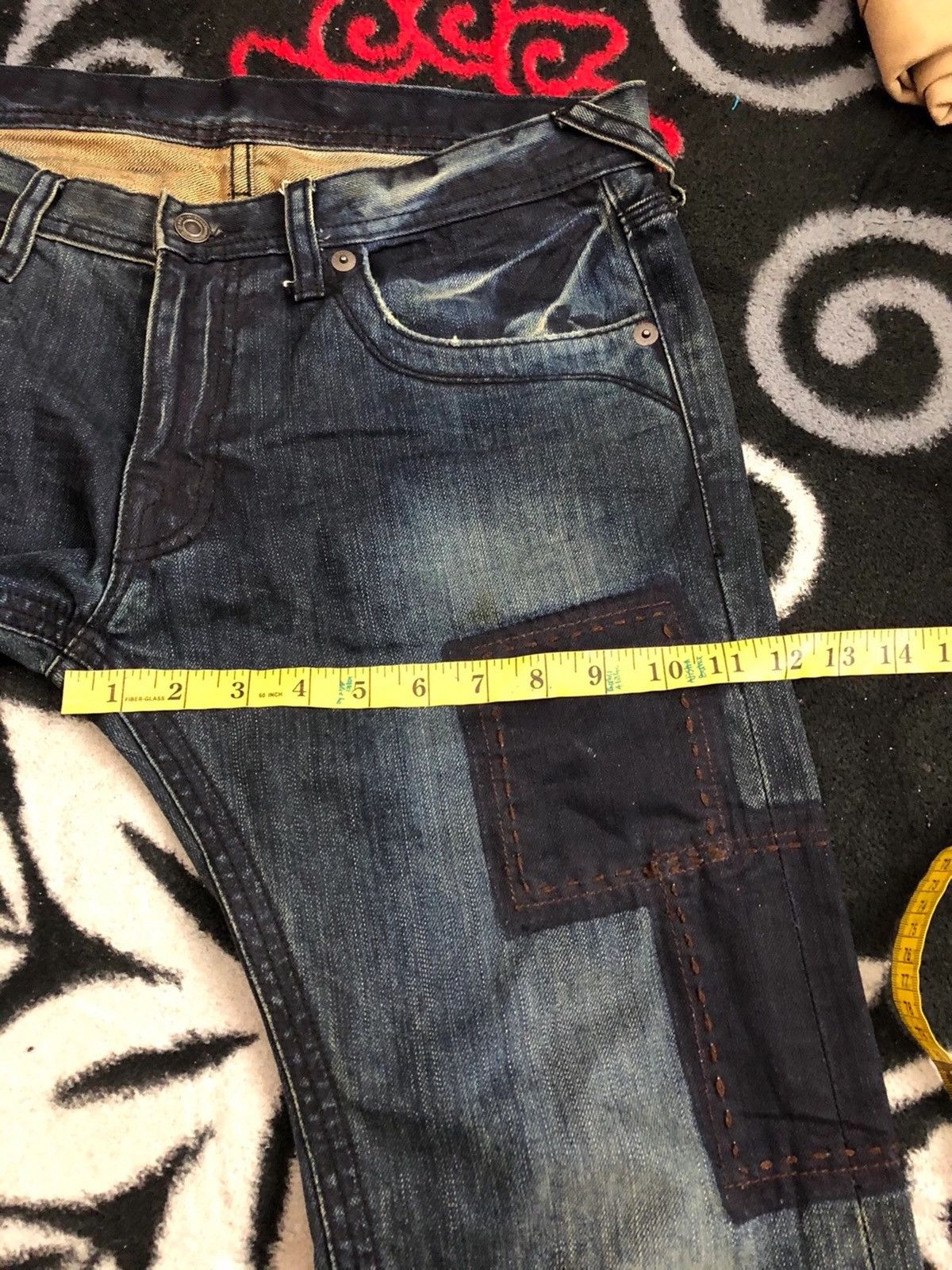 Designer × Japanese Brand × Vintage Difference Rupert Japanese Patchwork Indigo Sashiko Jeans Size US 34 / EU 50 - 14 Thumbnail