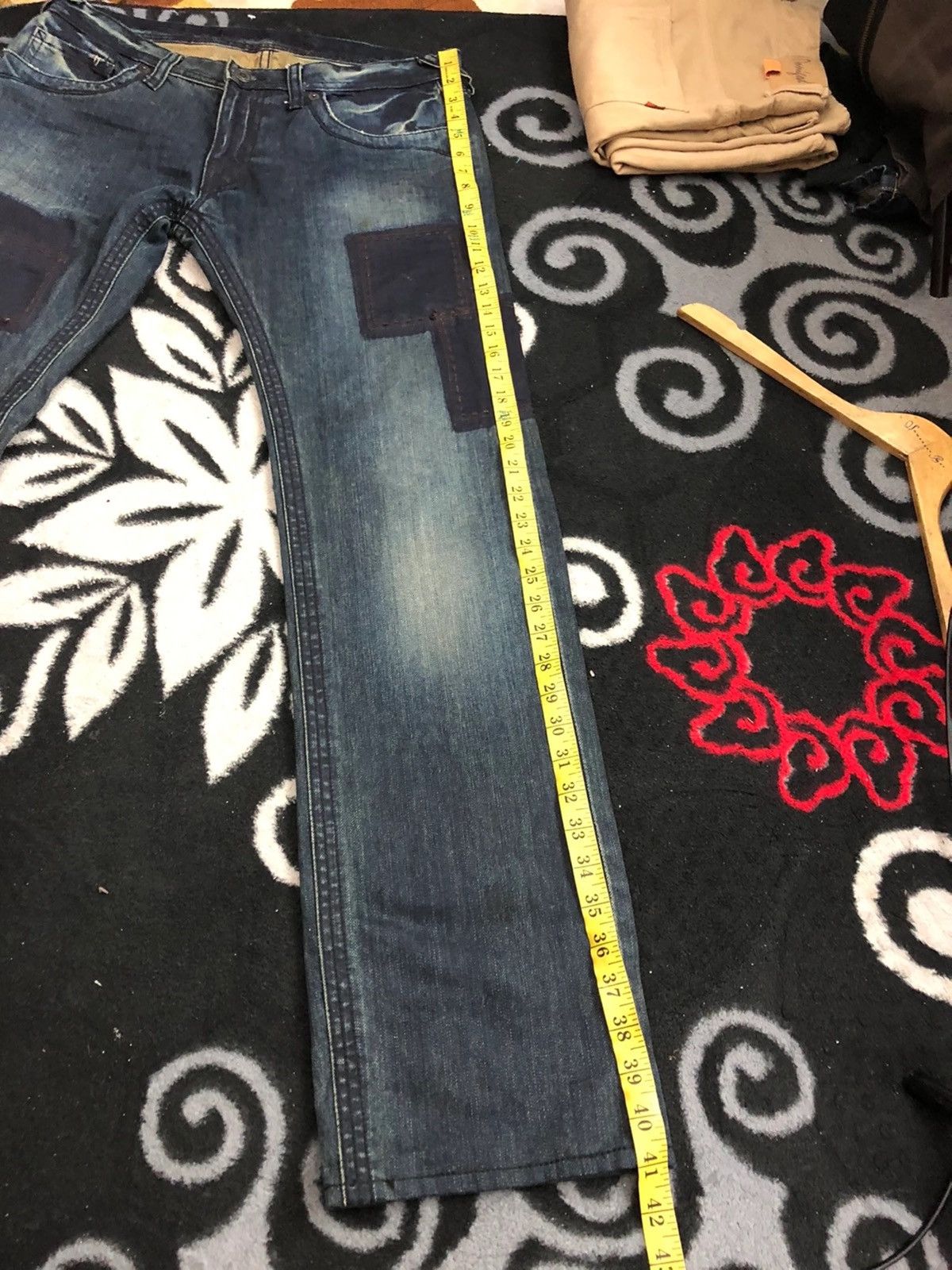 Designer × Japanese Brand × Vintage Difference Rupert Japanese Patchwork Indigo Sashiko Jeans Size US 34 / EU 50 - 18 Thumbnail