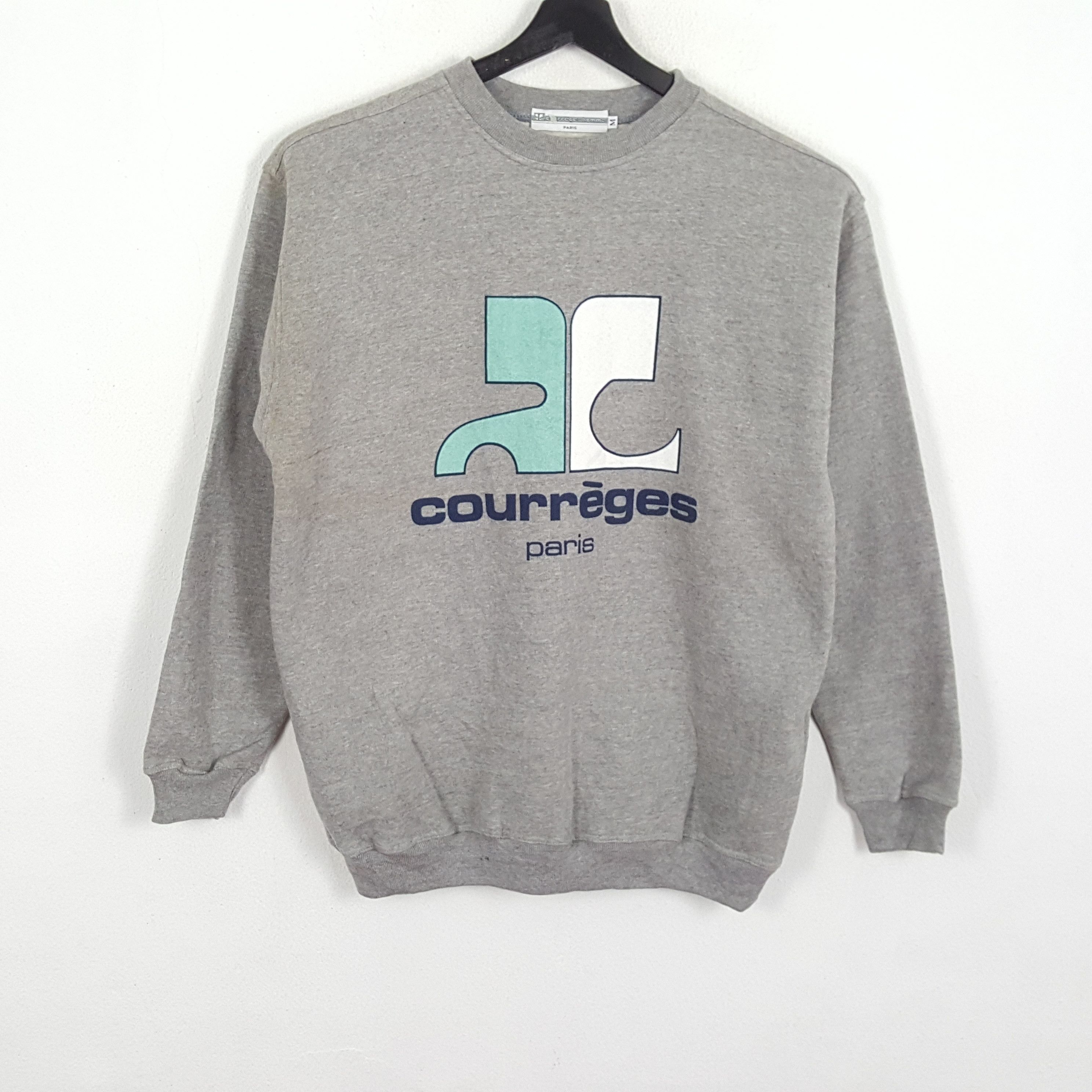 COURREGES PARIS Center Big Logo Design Sweatshirt