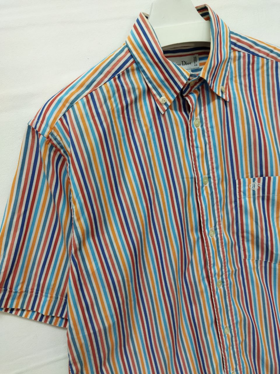 Christian Dior Monsieur Vintage CHRISTIAN DIOR Multicolour Striped Oversized Shirt Size US S / EU 44-46 / 1 - 6 Thumbnail