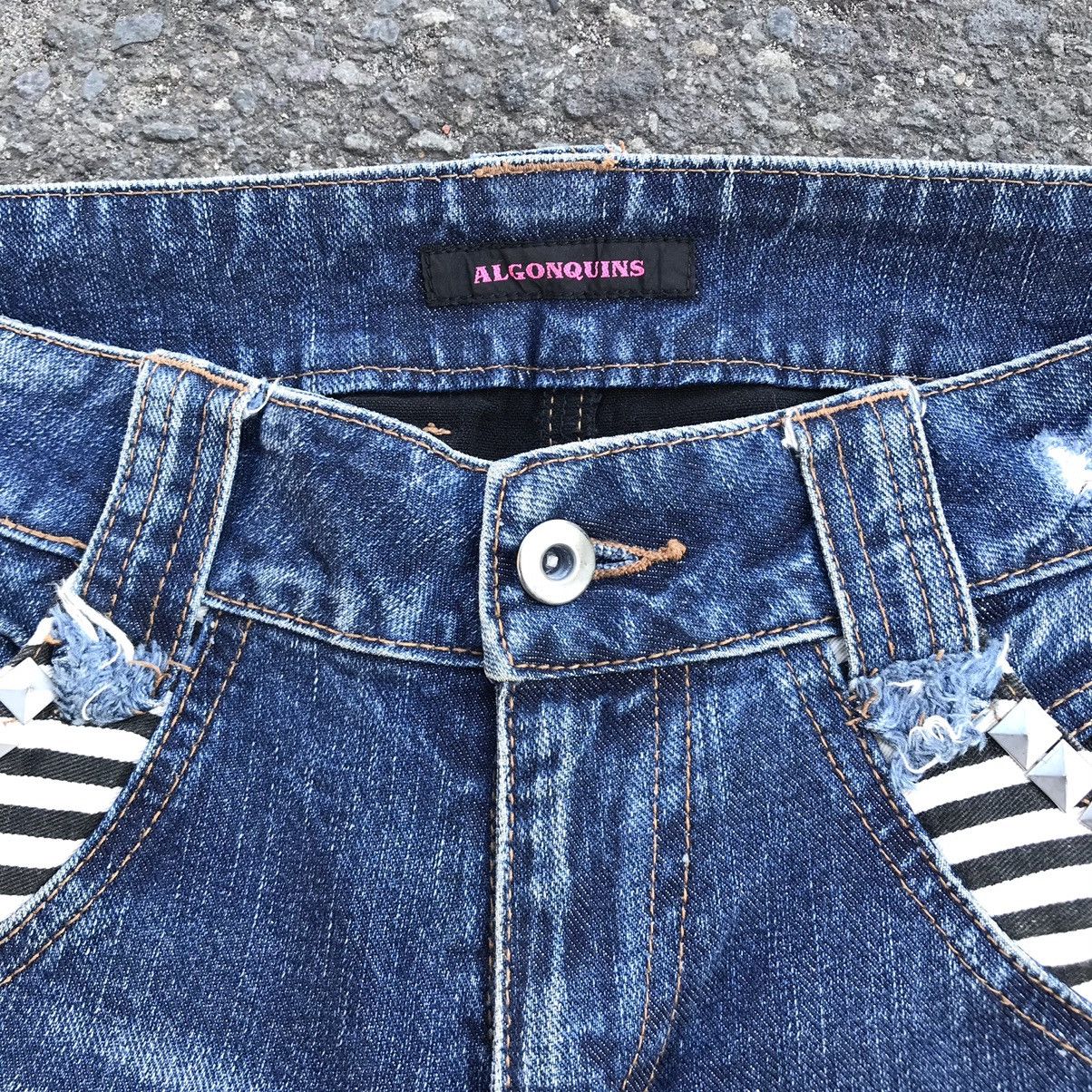 If Six Was Nine × Japanese Brand × Le Grande Bleu (L.G.B.) 2000s ALGONQUINS PUNK DISTRESSED FLARED JEANS PUNK LGB STYLE Size 29" - 4 Thumbnail