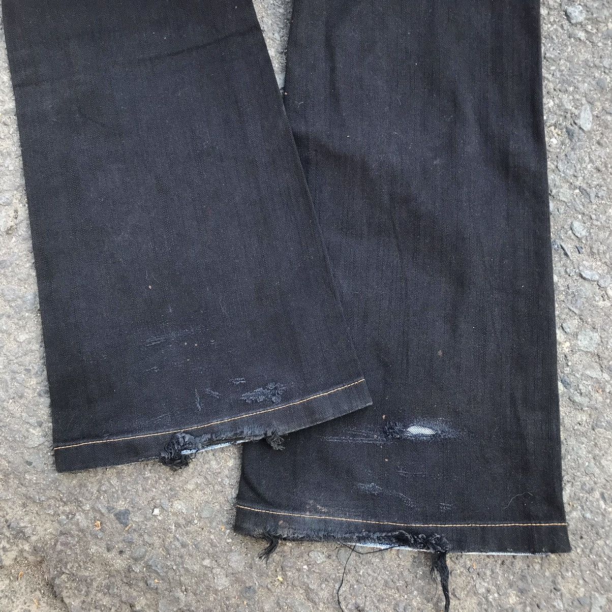 If Six Was Nine × Japanese Brand × Le Grande Bleu (L.G.B.) 2000s ALGONQUINS PUNK DISTRESSED FLARED JEANS PUNK LGB STYLE Size 29" - 11 Thumbnail