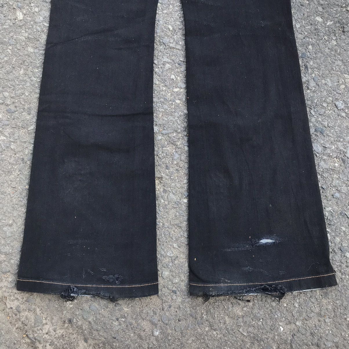 If Six Was Nine × Japanese Brand × Le Grande Bleu (L.G.B.) 2000s ALGONQUINS PUNK DISTRESSED FLARED JEANS PUNK LGB STYLE Size 29" - 15 Thumbnail