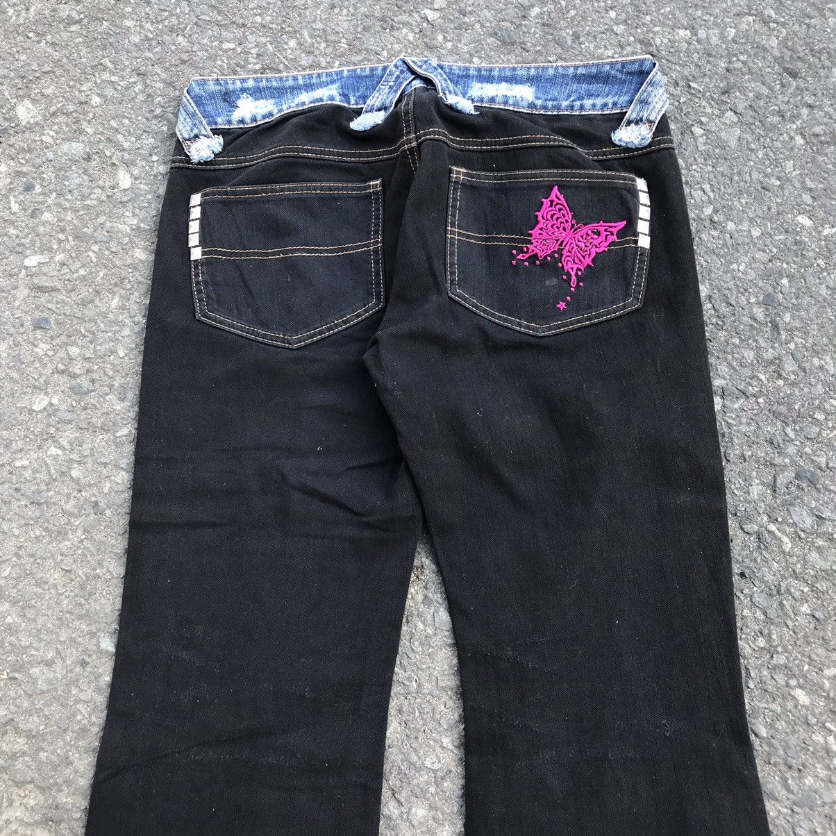 If Six Was Nine × Japanese Brand × Le Grande Bleu (L.G.B.) 2000s ALGONQUINS PUNK DISTRESSED FLARED JEANS PUNK LGB STYLE Size 29" - 14 Thumbnail