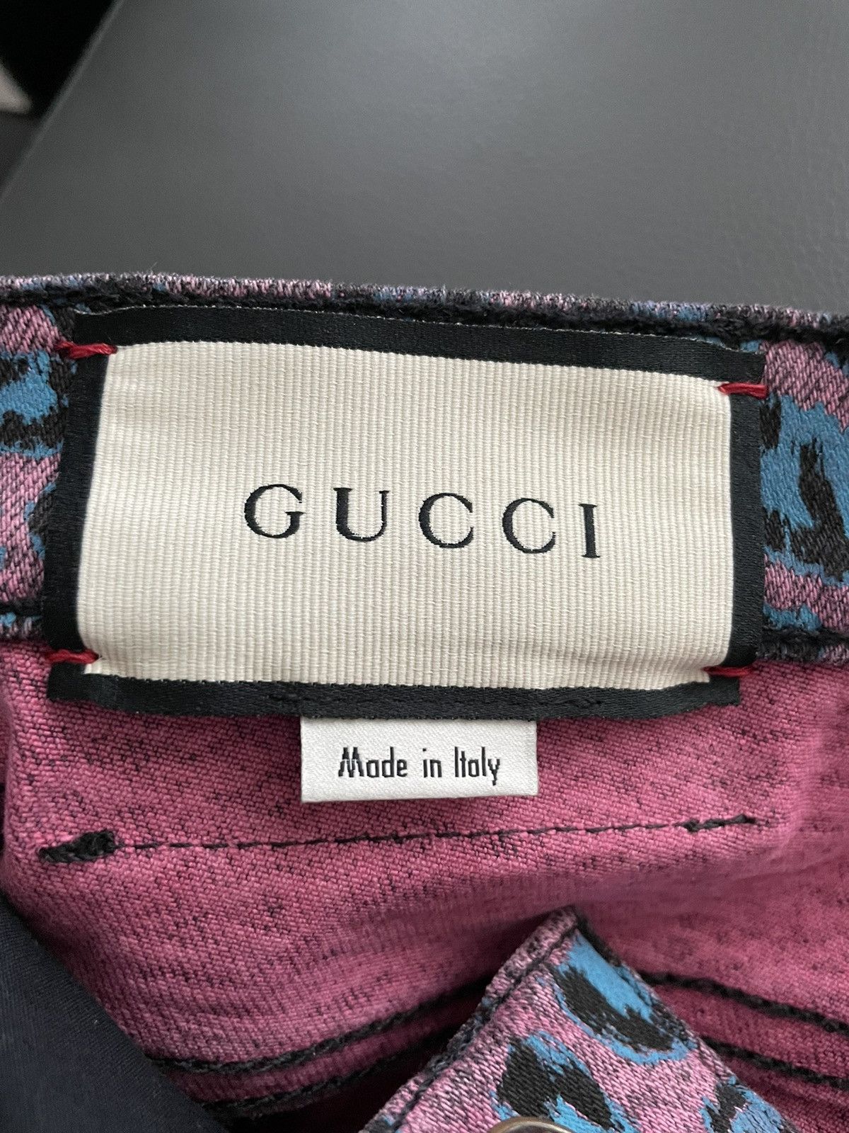 Gucci Rare $1,700 Value Brand NEW Runway Super Skinny Leopard Den Size US 33 - 5 Thumbnail