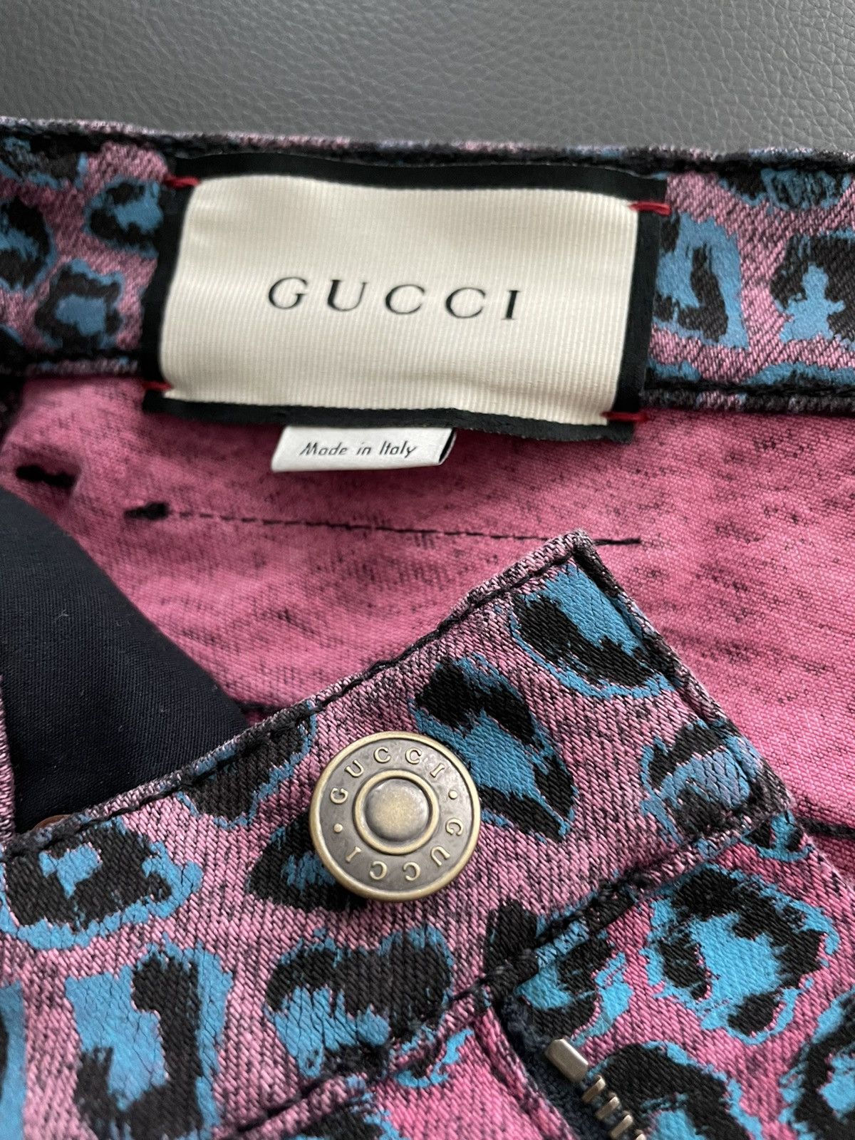 Gucci Rare $1,700 Value Brand NEW Runway Super Skinny Leopard Den Size US 33 - 7 Thumbnail