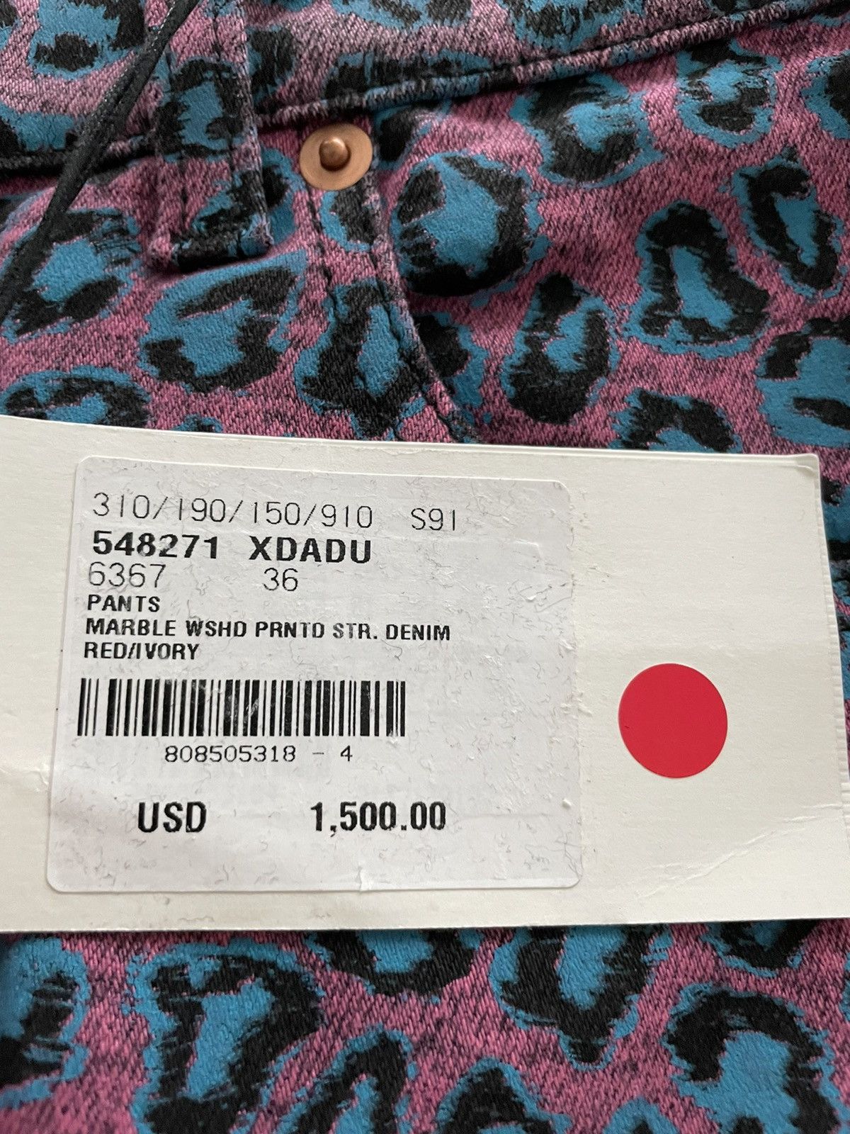 Gucci Rare $1,700 Value Brand NEW Runway Super Skinny Leopard Den Size US 33 - 15 Thumbnail