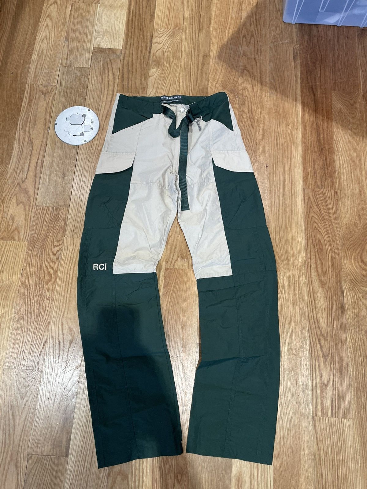 Image of Reese Cooper Paneled Nylon Sports Trouser in Forest, Men's (Size 30)