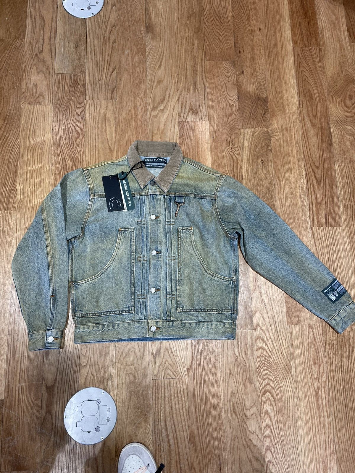 image of Reese Cooper Washed Denim Jacket, Men's (Size Small)