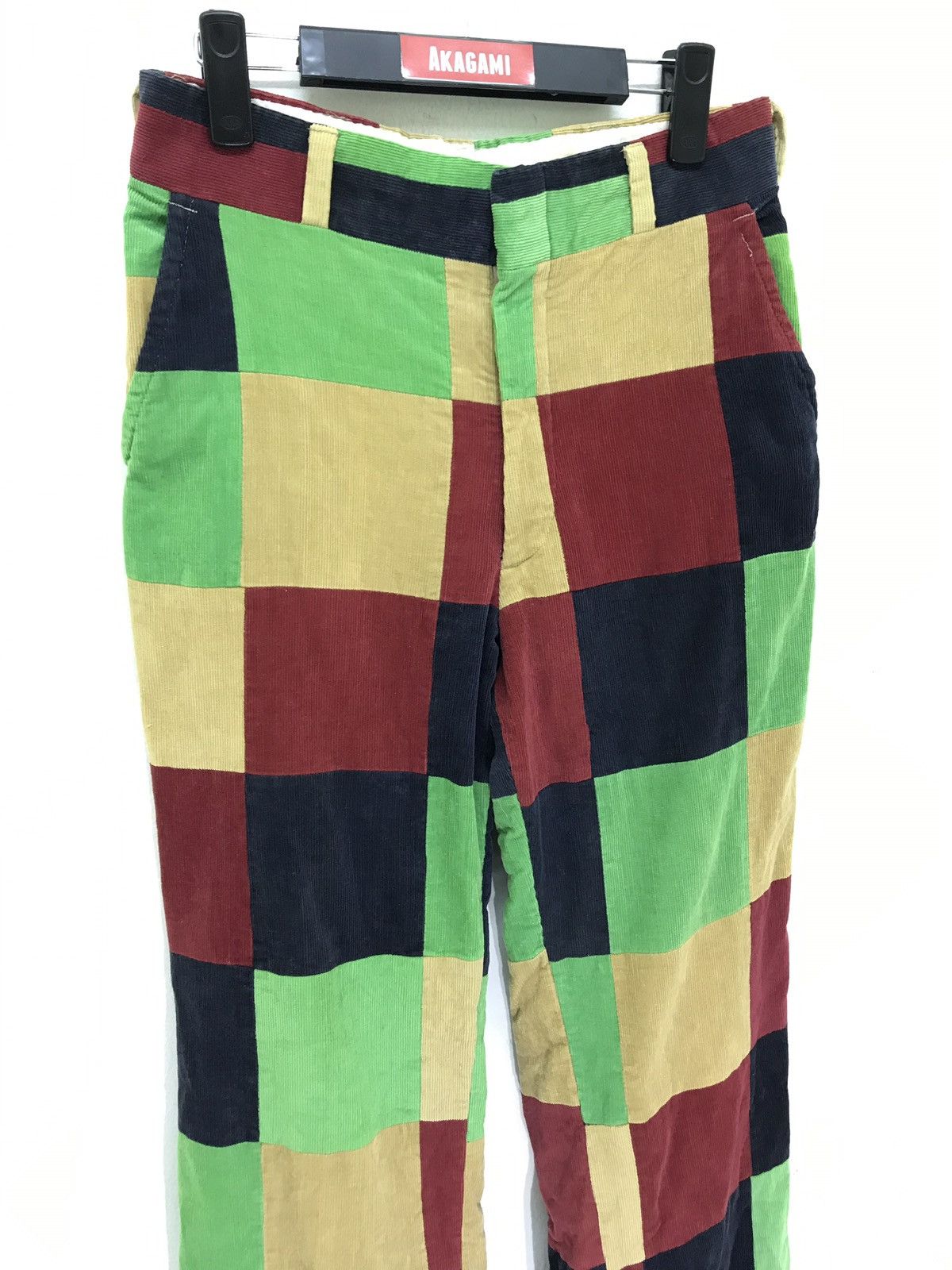Japanese Brand Mullin’s Wilminton Corduroy Multi Colour Patchwork Regular Size US 29 - 3 Thumbnail