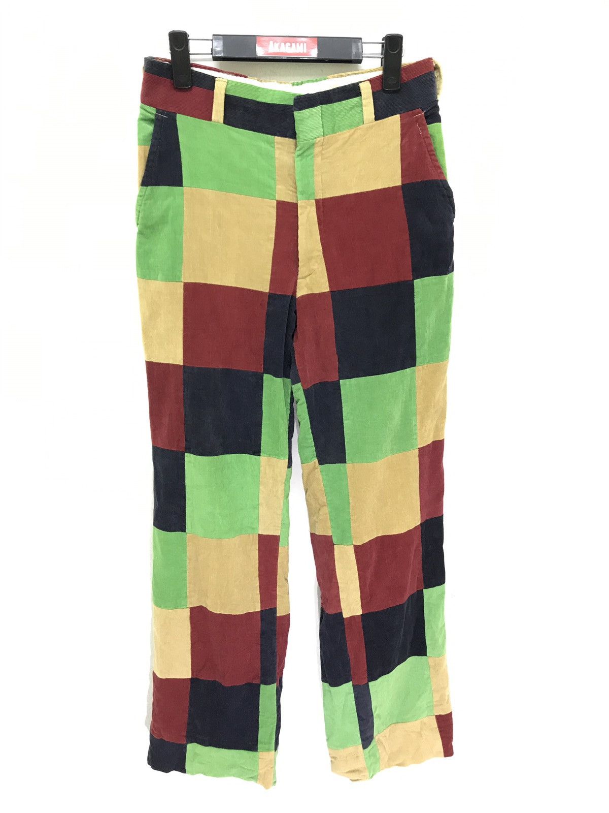 Japanese Brand Mullin’s Wilminton Corduroy Multi Colour Patchwork Regular Size US 29 - 1 Thumbnail