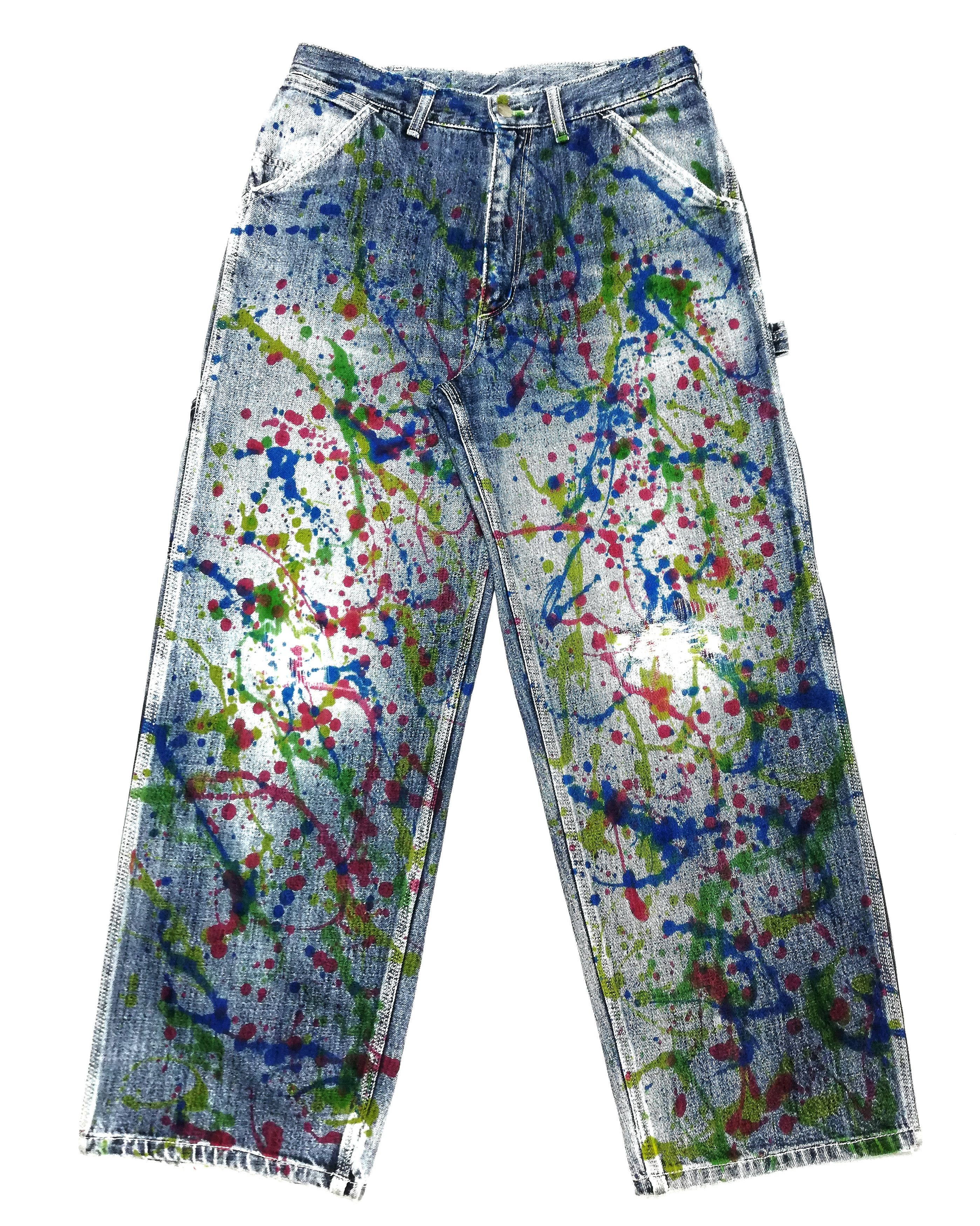 Carhartt × Carhartt Wip 🔥ICONIC Carhartt Distressed Paint Splatter Work Pants🔥 Size US 30 / EU 46 - 2 Thumbnail