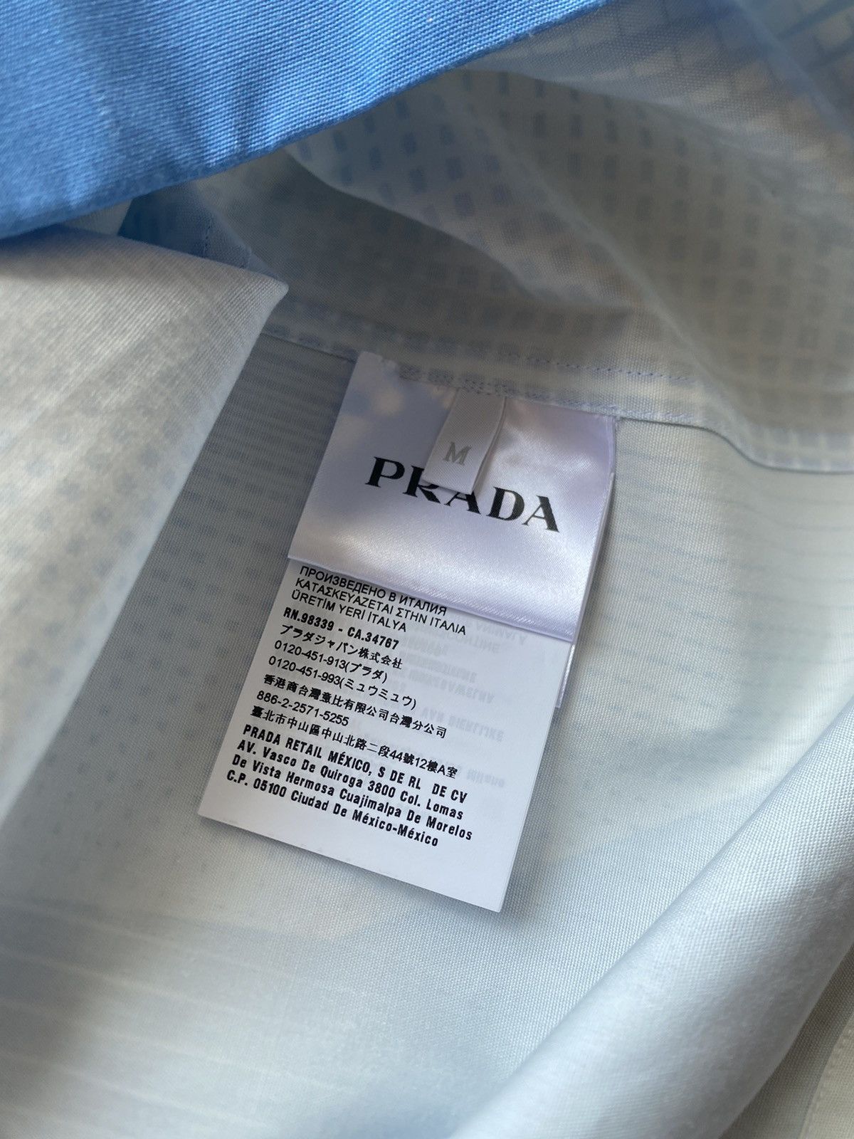 Prada Blue Printed Boxy Crop Bowling Shirt Size US M / EU 48-50 / 2 - 5 Thumbnail