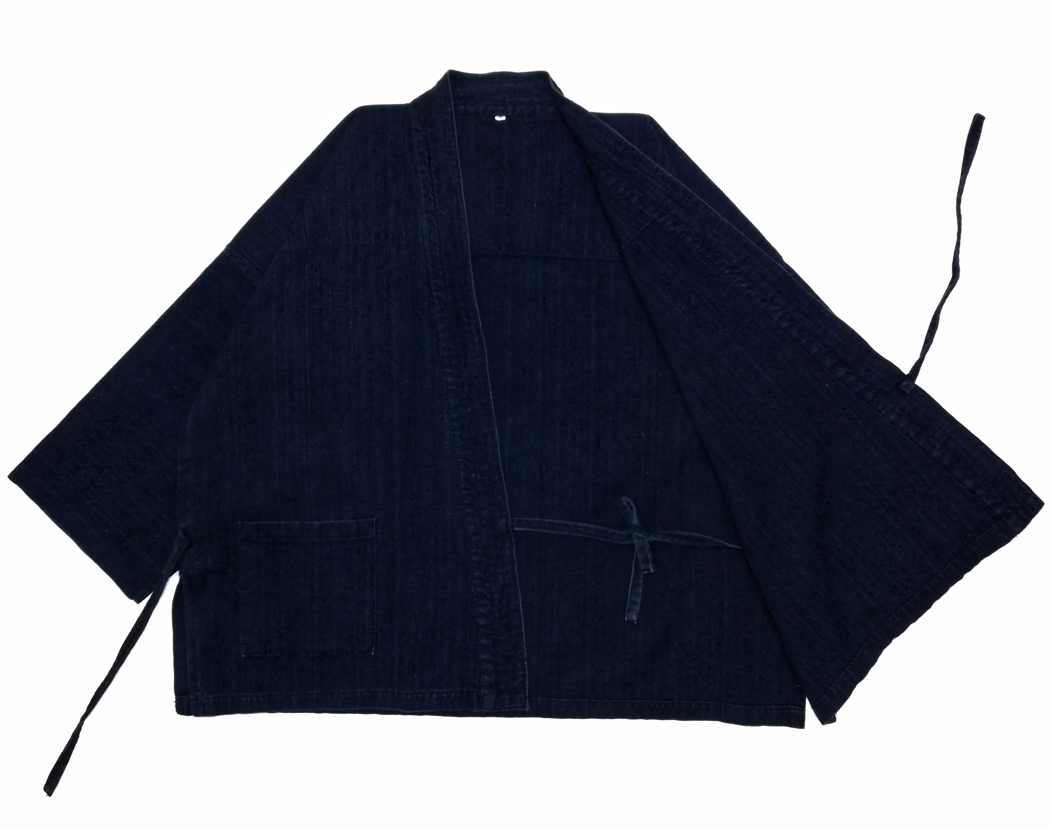 Indigo × Japanese Brand 🔥Indigo Dyed Sashiko Noragi Kimono Visvim Style Design🔥 Size US M / EU 48-50 / 2 - 6 Thumbnail