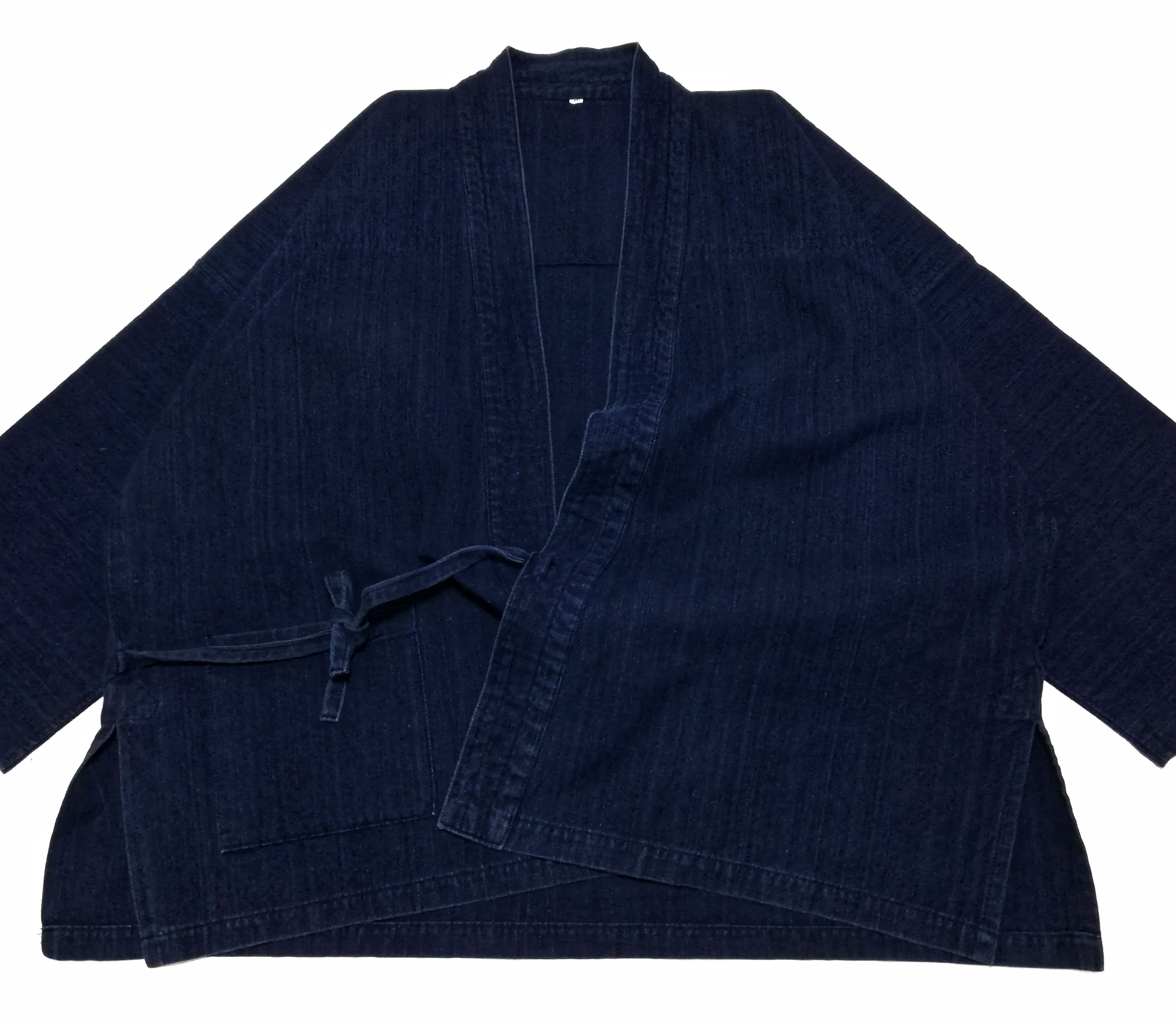 Indigo × Japanese Brand 🔥Indigo Dyed Sashiko Noragi Kimono Visvim Style Design🔥 Size US M / EU 48-50 / 2 - 8 Thumbnail