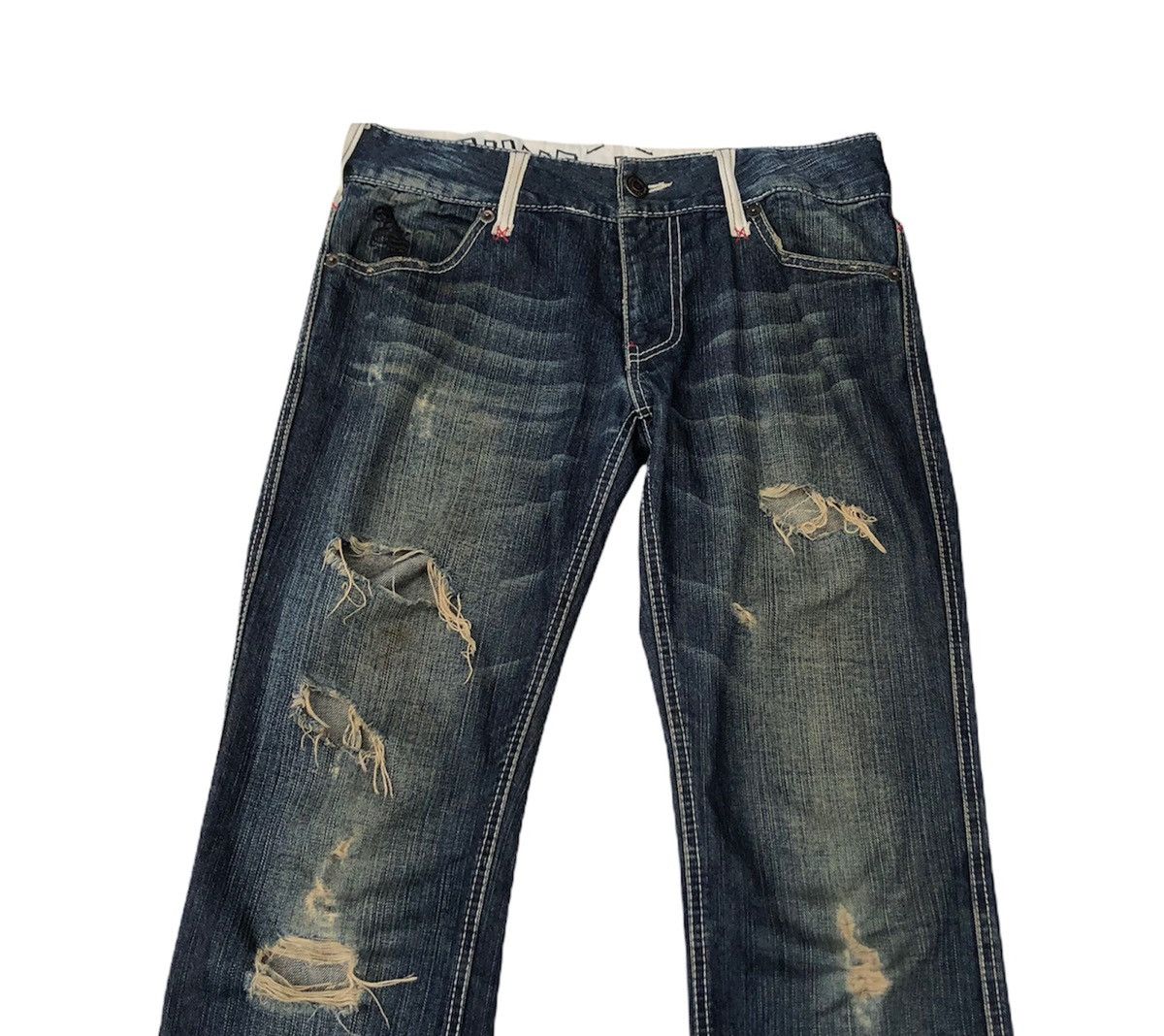 Japanese Brand 🔥Japanese Recyclage Distressed Flare Jeans🔥 Size US 31 - 3 Thumbnail