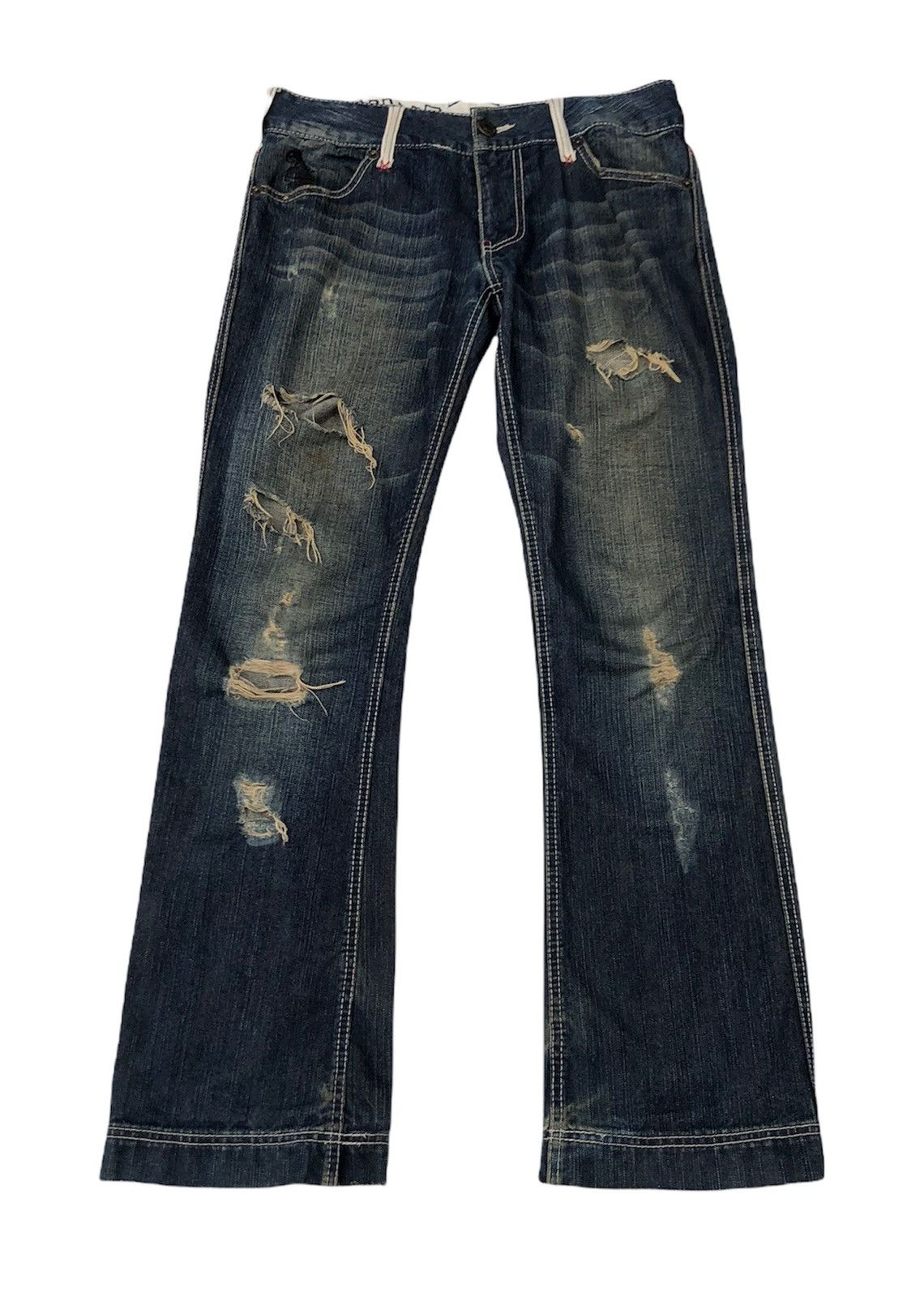 Japanese Brand 🔥Japanese Recyclage Distressed Flare Jeans🔥 Size US 31 - 1 Thumbnail